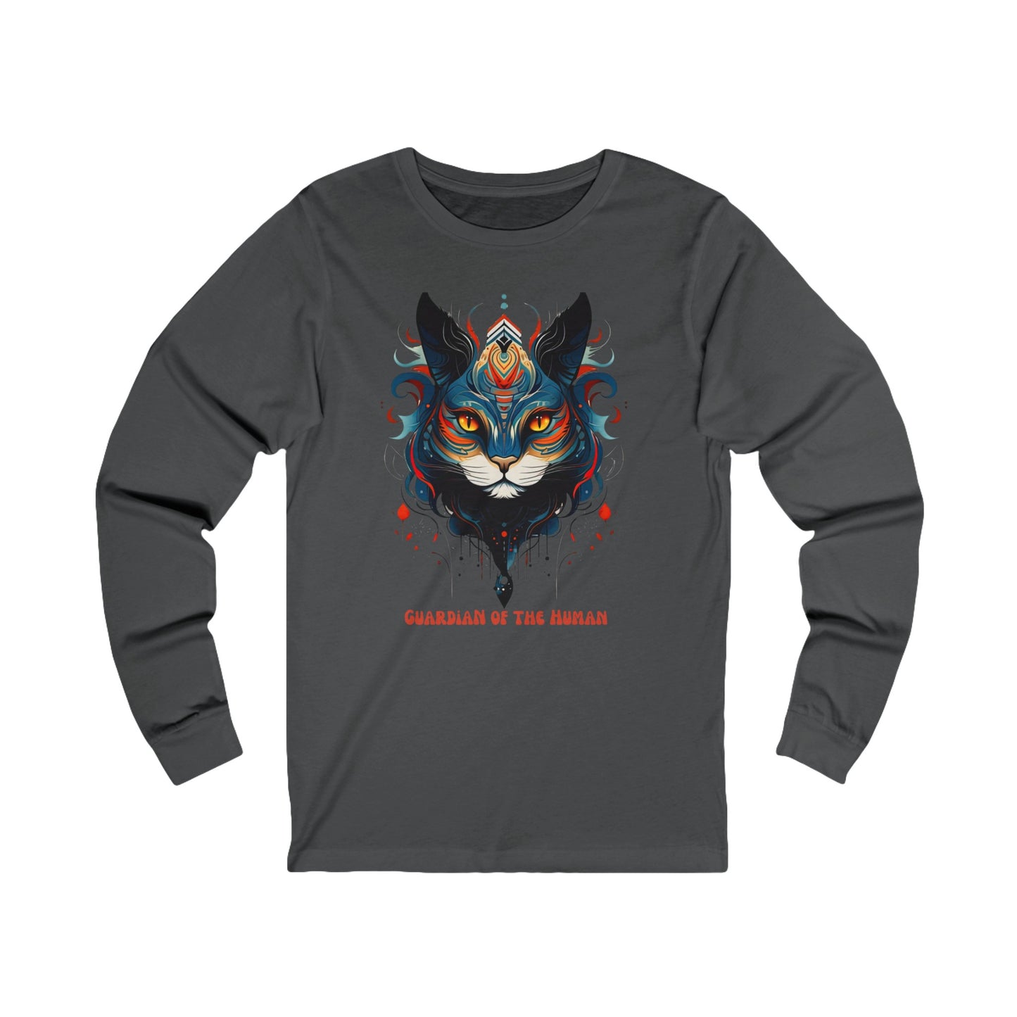Guardian of the Human - Black Cat Shirt Cat, Lover's Gift Unisex Jersey Long Sleeve Tee Shirt, T-Shirt, Exotic Cat