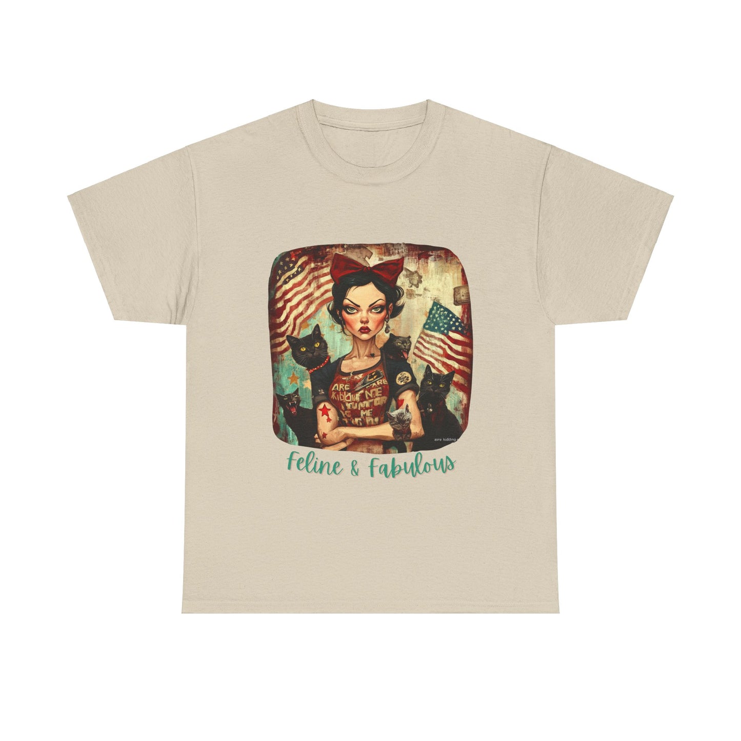 Childless Cat Lady Shirt - "Feline & Fabulous" - Say NO to Ignorance - Unisex Heavy Cotton Tee