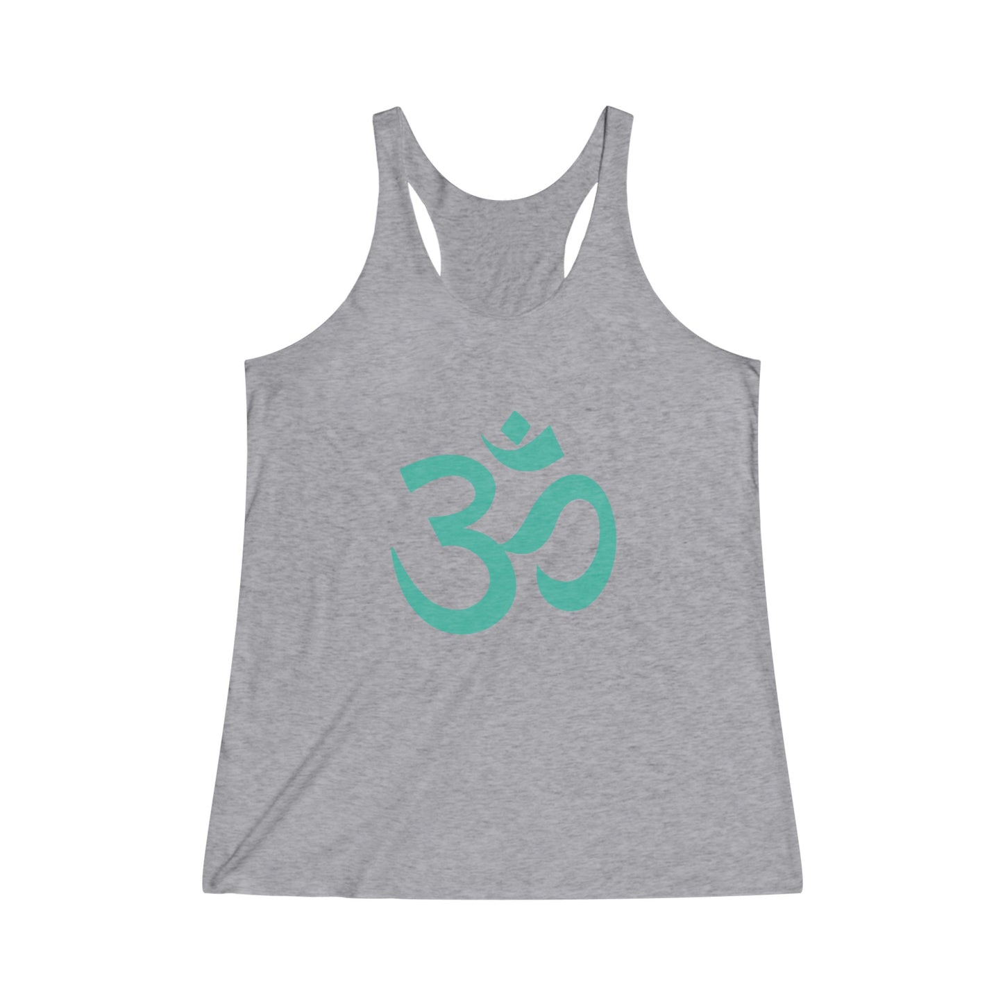 Turquoise, Teal Om, Ohm Tee Shirt, Women's Yoga Shirt, Athletic Racerback Tank Top Shirt
