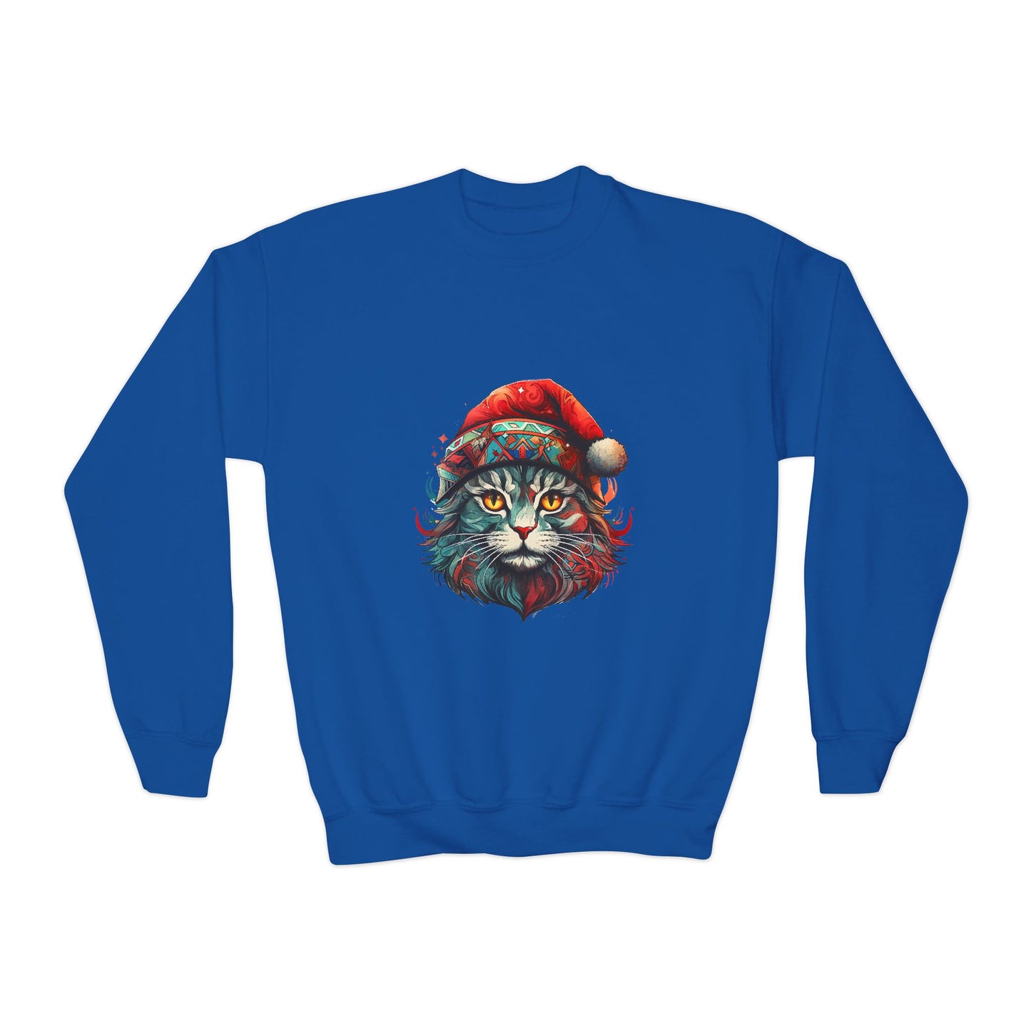 Christmas Cats in Santa Hats- Cats in Santa Hats Kids Sweatshirt - Adorable Youth Crewneck Sweatshirt -Christmas Cat Gift