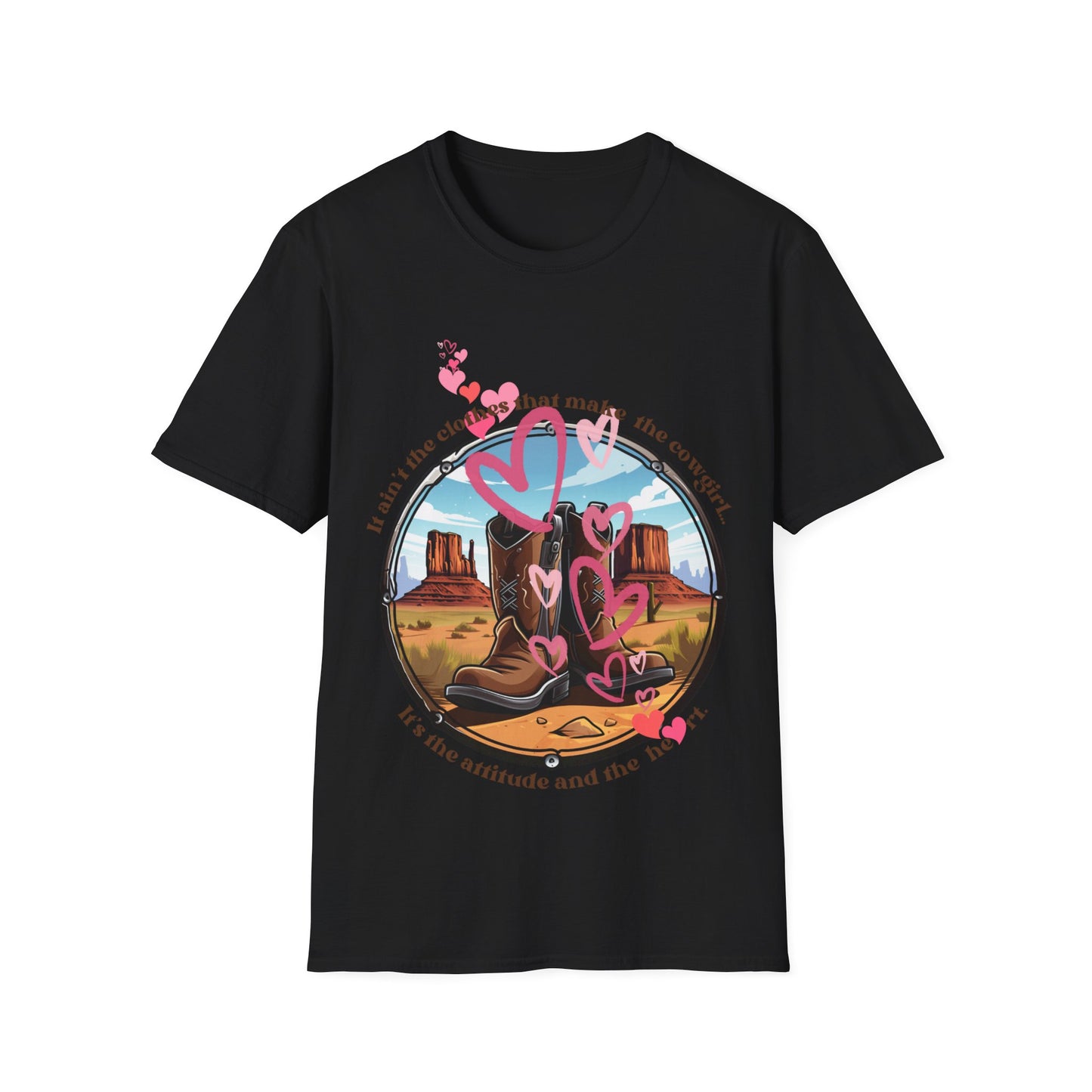Cowgirl Heart Shirt, T-Shirt, Softstyle Unisex GraphicTee Shirt - Cowgirls Gear Southern Style, Southern Gift Shirt Cow Girl Attitude