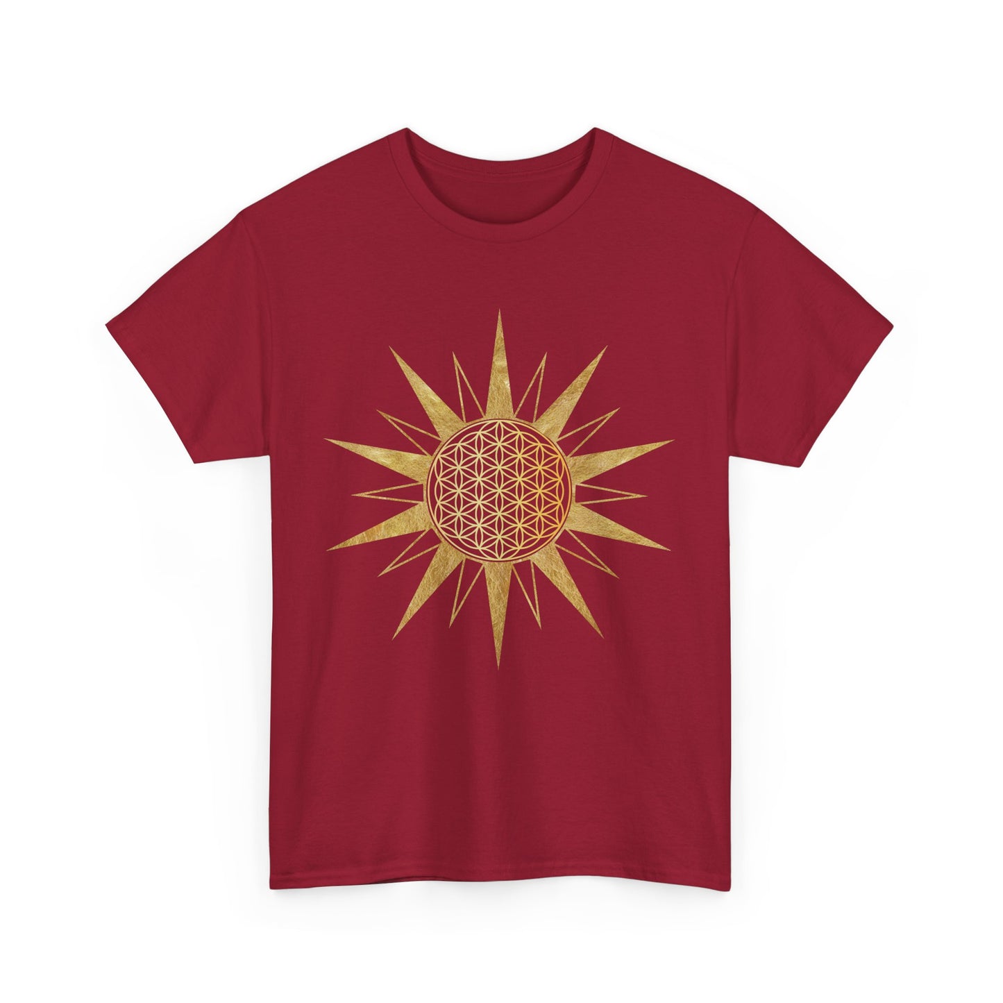 Flower of Life in Sacred Star, Sacred Geometry Tee Shirt - Graphic Tee - Yoga, Zen, Meditation Gifts Unisex Heavy Cotton Graphic Tee T-Shirt
