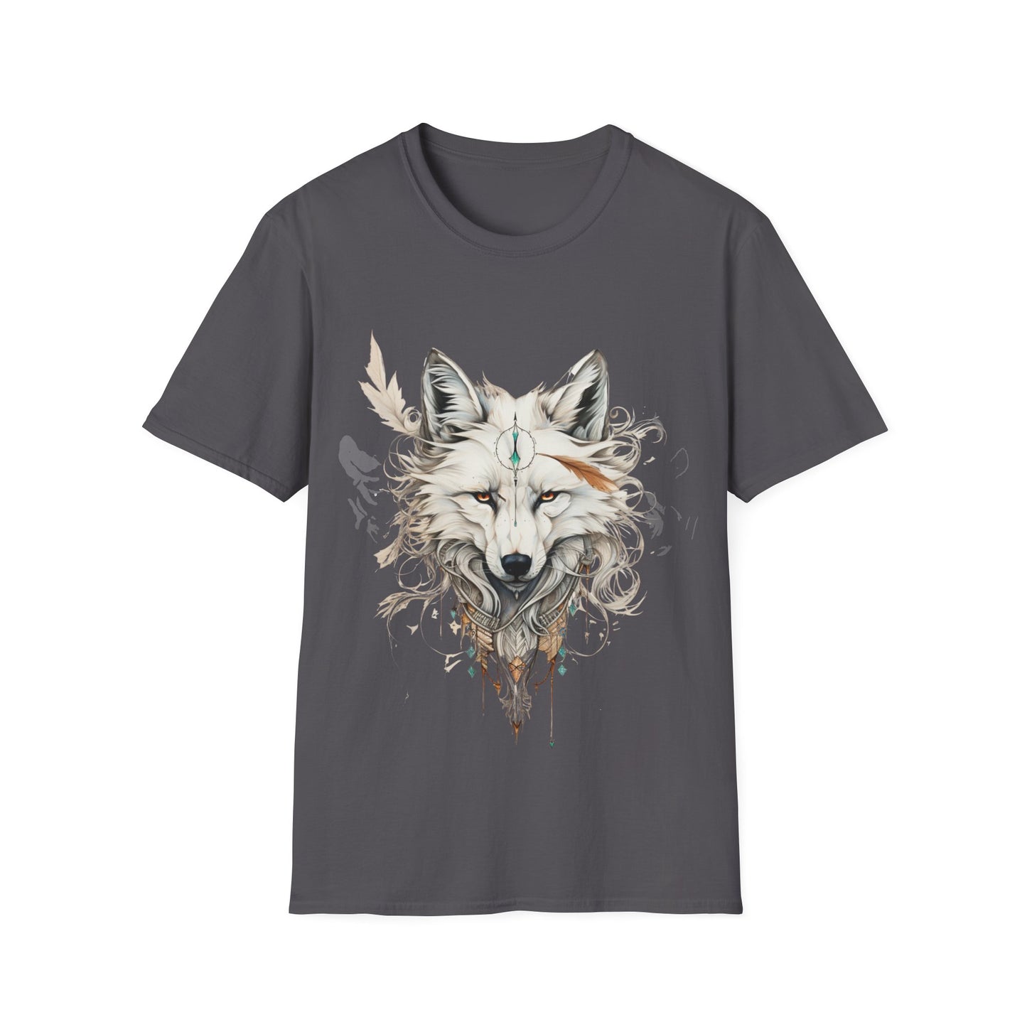 White Snow Fox Shirt, Fox Lover's Gift, Unisex Tee Shirt, T-Shirt Fox Totem Spirit Medicine Softstyle T-Shirt Tee Teeshirt White Fox