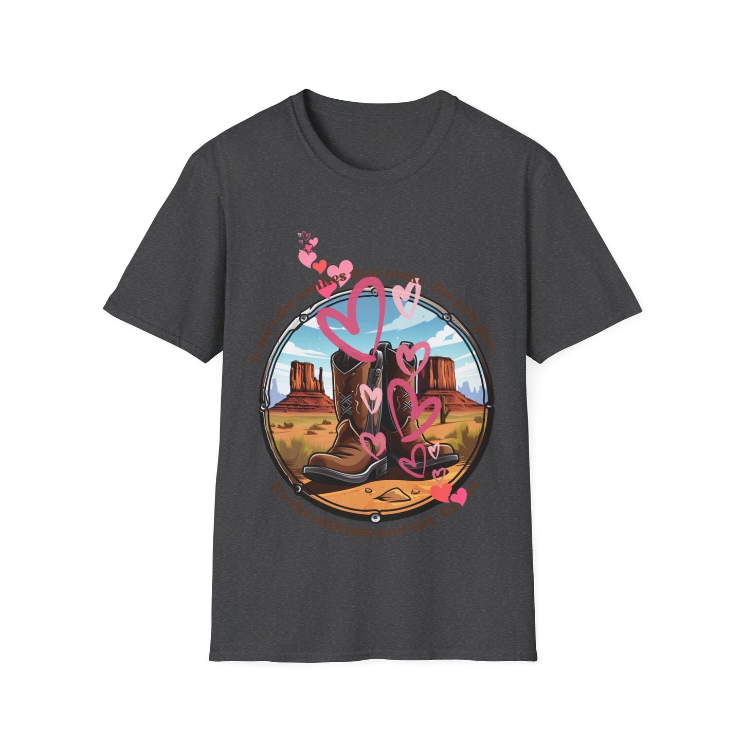 Cowgirl Heart Shirt, T-Shirt, Softstyle Unisex GraphicTee Shirt - Cowgirls Gear Southern Style, Southern Gift Shirt Cow Girl Attitude