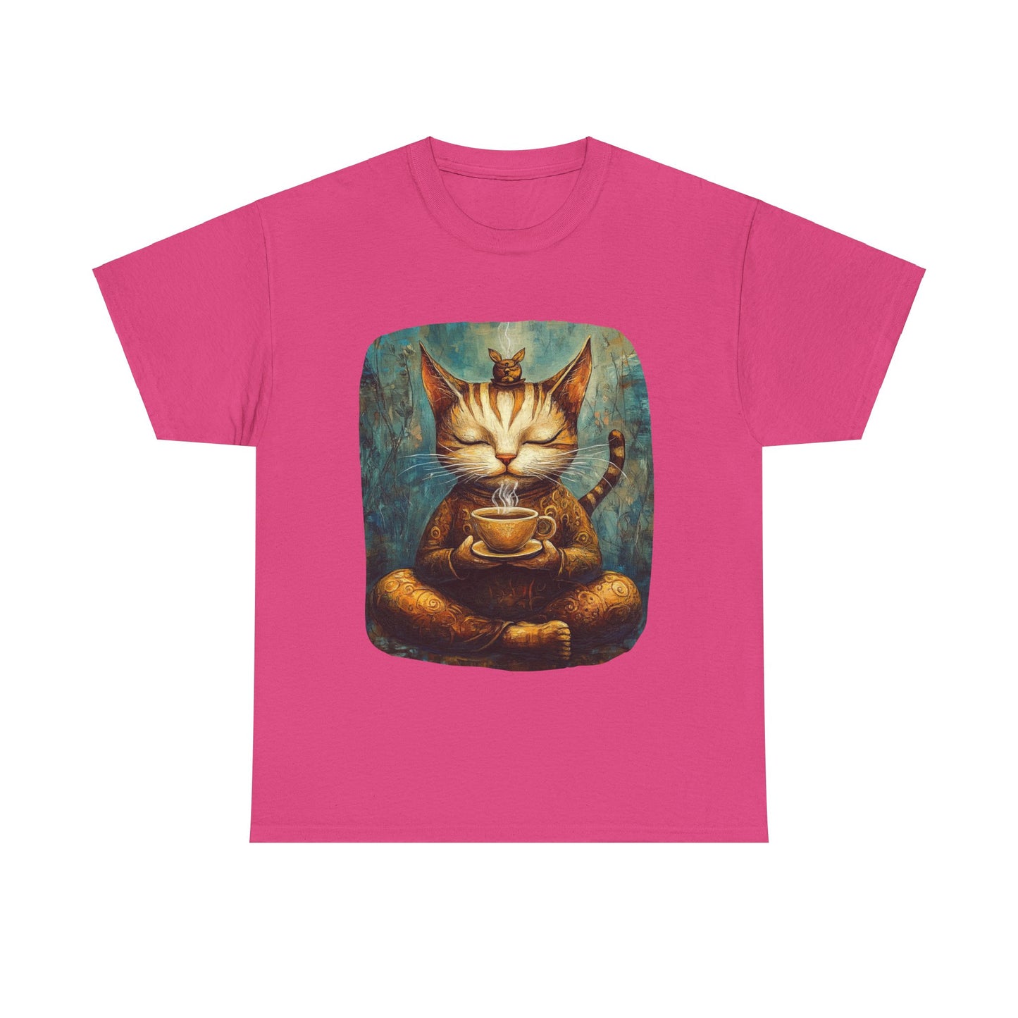 Coffee Cat (Ver 5) - Cats and Coffee , Tea Shirt - T-shirt Coffee Lover - Cat Lover Unisex Heavy Cotton Tee T-Shirt