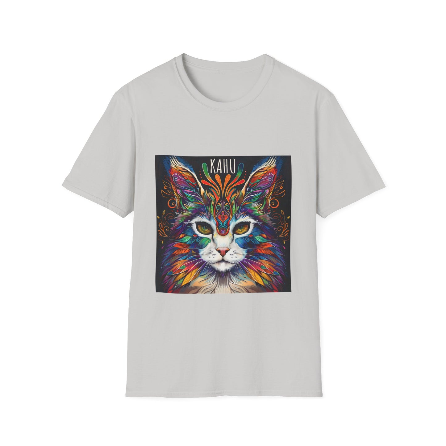KAHU Cat Shirt, Cat Lover's Graphic Tee Graphic Unisex T- Shirt, T-Shirt Cat Lovers Gift Softstyle T-Shirt Tee Teeshirt Stylized Cat