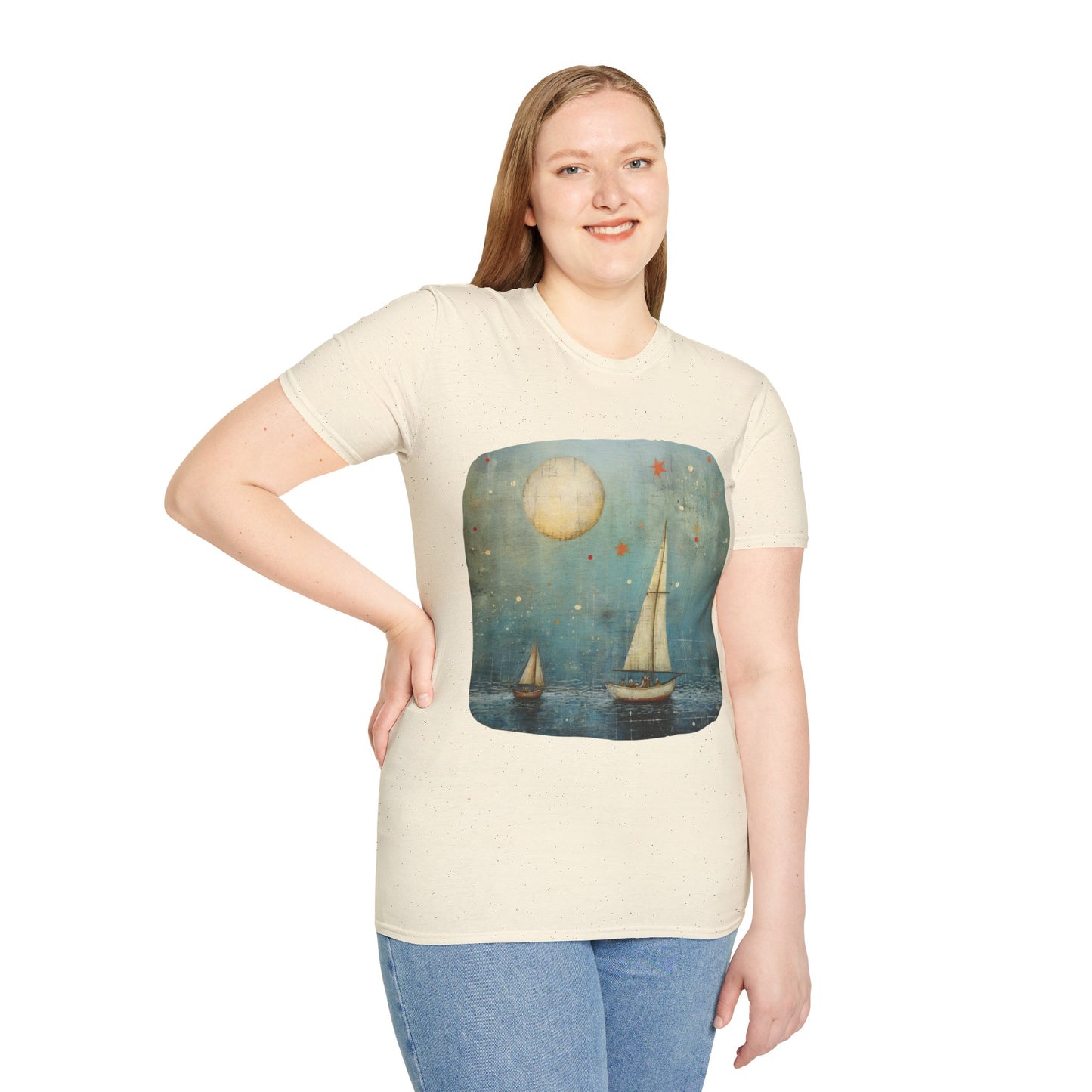 Nautical, Sailing Lover's Peaceful Seas Unisex Tee Shirt, T-Shirt Sailing Gift Softstyle T-Shirt Tee Teeshirt Nautical Florida Gift