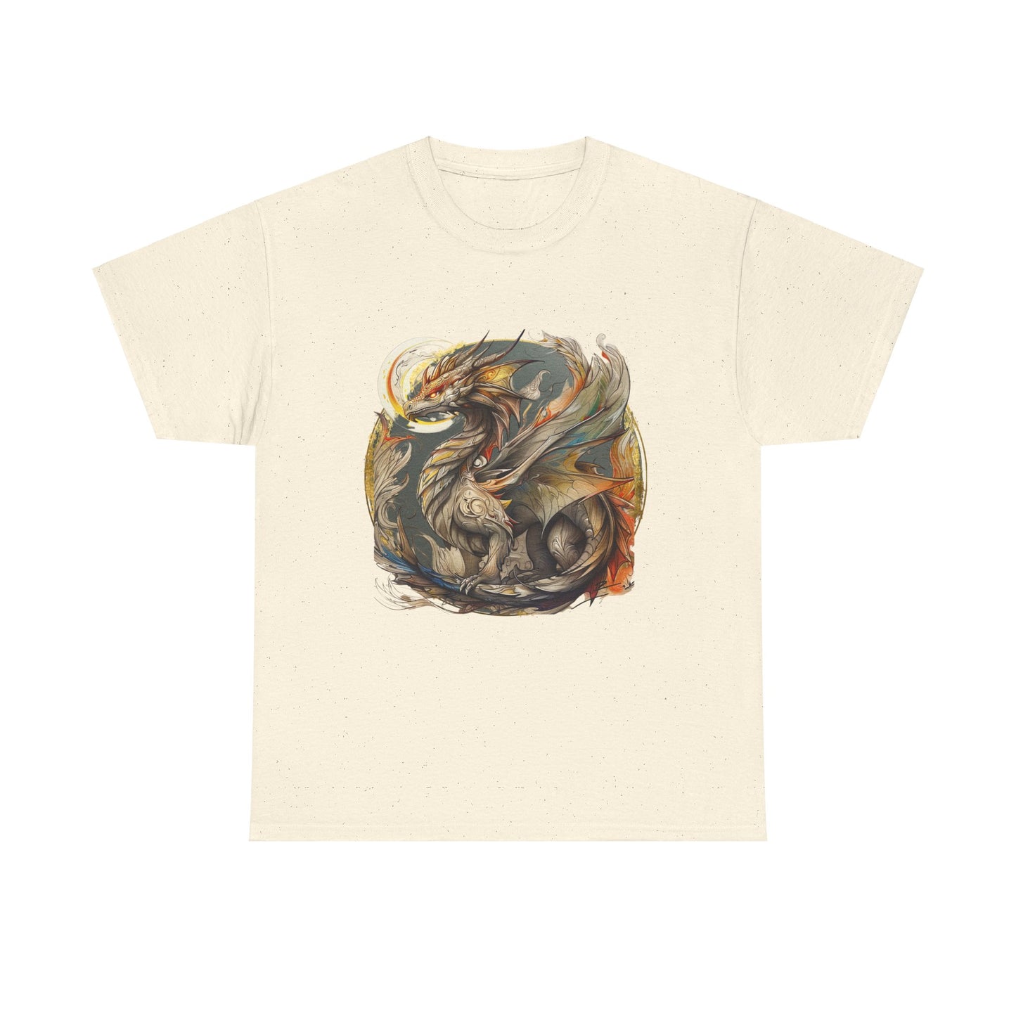 Flying Dragon Graphic Tee - Dragons and Ancestors - Dragon Lovers Unisex Heavy Cotton Tee T-Shirt