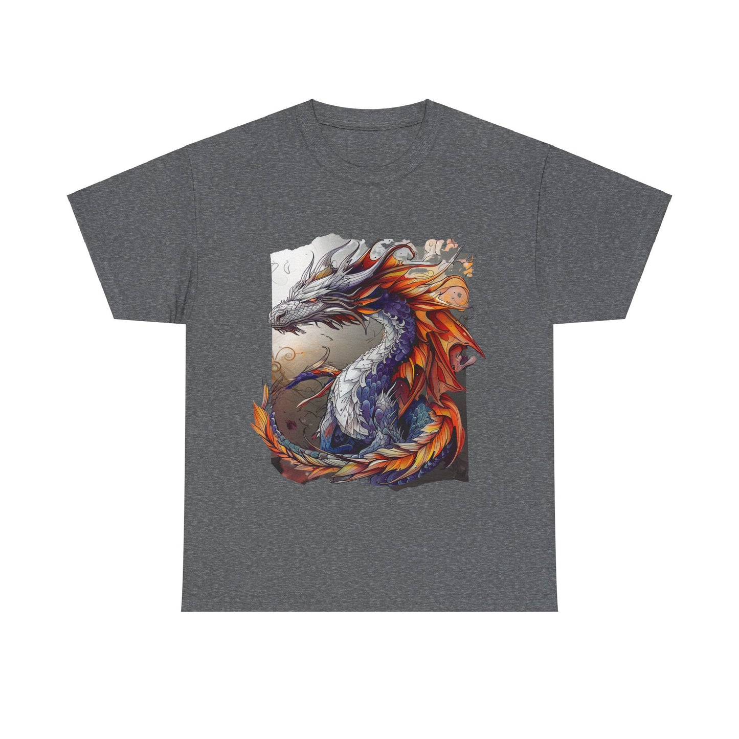 Purple Ancestor Dragon Graphic Tee - Dragon T-shirt - Dragon Lovers Unisex Heavy Cotton Tee T-Shirt