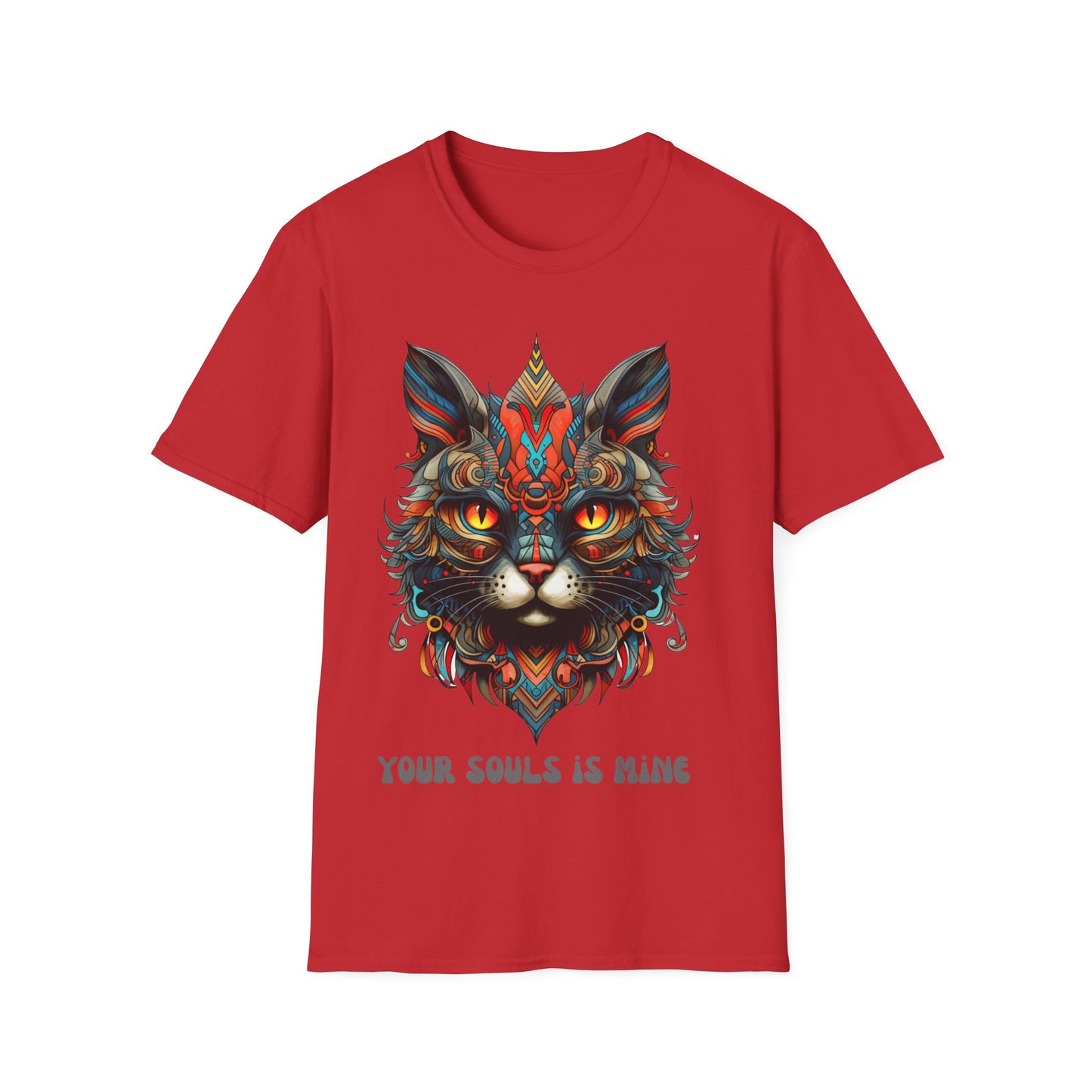 Your Soul is Mine Cat Lover's Unisex Tee Shirt, T-Shirt Cat Lovers Gift Softstyle T-Shirt Tee Teeshirt Stylized Exotic Cat