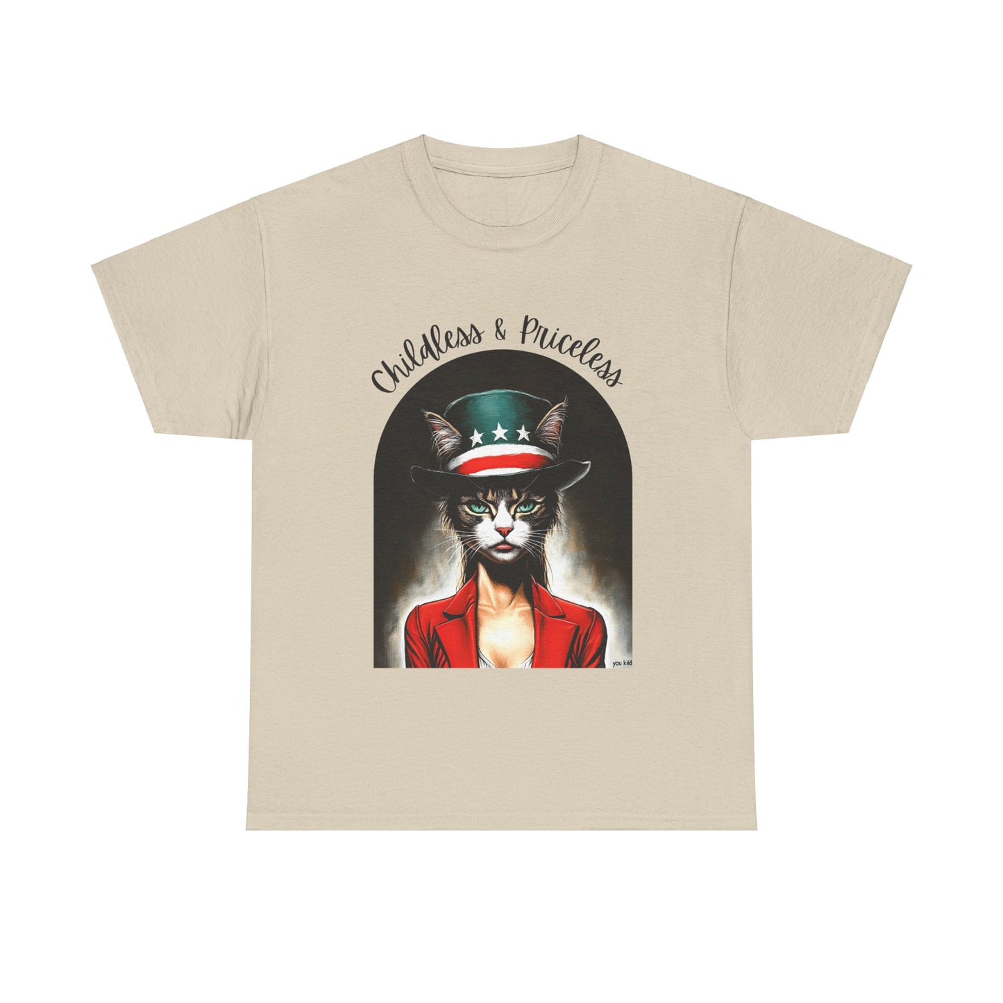 Childless Cat Lady Shirt - "Childless and Priceless" -Unisex Heavy Cotton Tee