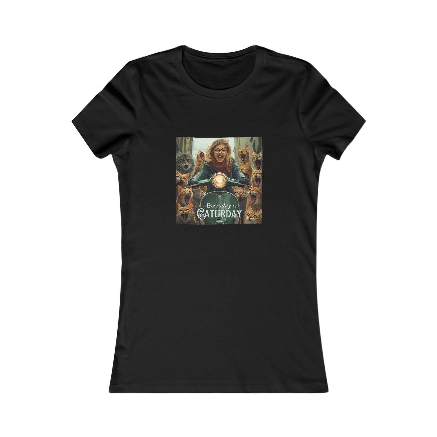 Childless Cat Lady Shirt - "Everyday is Caturday" - T-shirt, Ladies Cut Graphic Tees