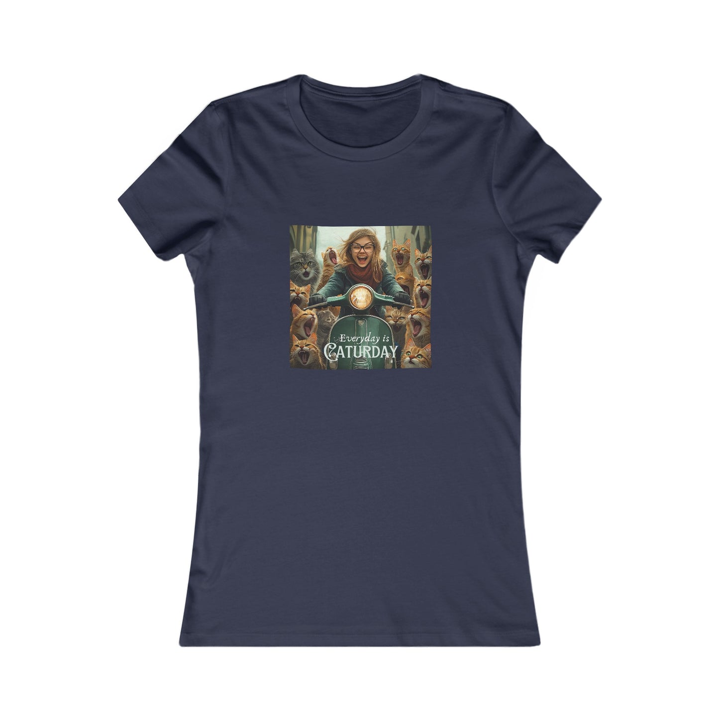 Childless Cat Lady Shirt - "Everyday is Caturday" - T-shirt, Ladies Cut Graphic Tees