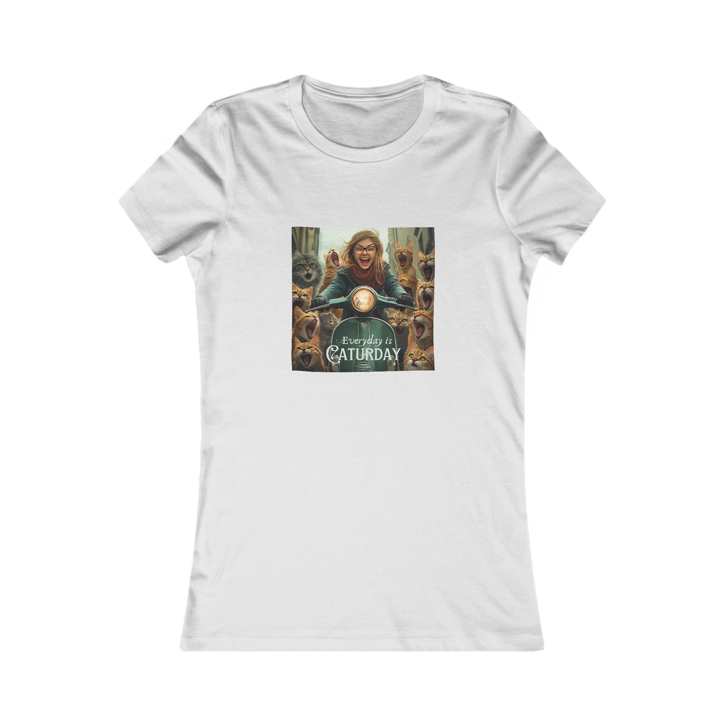 Childless Cat Lady Shirt - "Everyday is Caturday" - T-shirt, Ladies Cut Graphic Tees