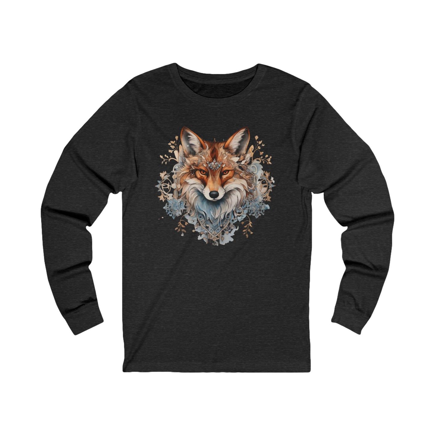 Red Fox Winter Fox, Long Sleeve Holiday Shirt Fox Christmas Gift Unisex Jersey Long Sleeve Tee Shirt, T-Shirt,