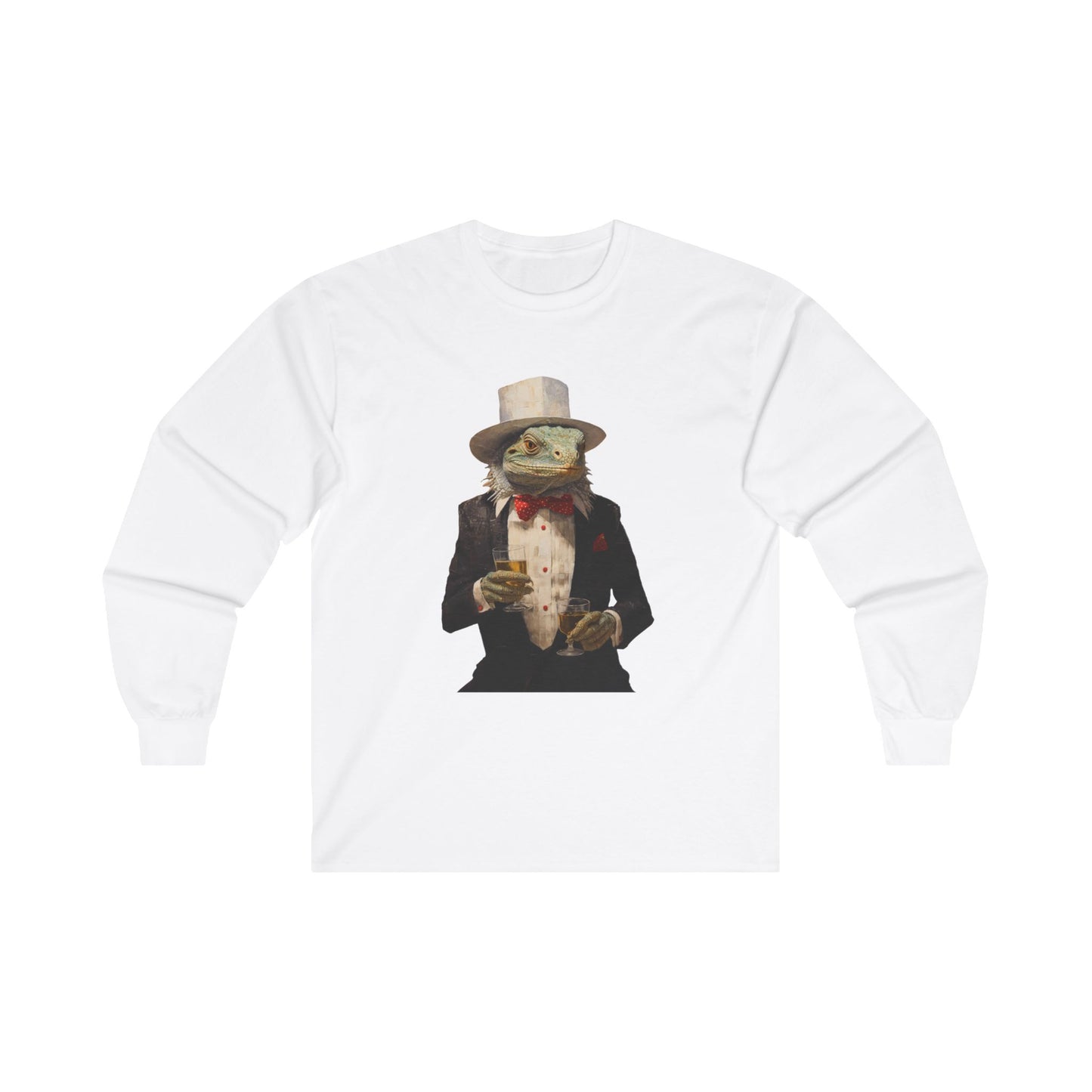 Cocktail Charlie, Drinking, Cocktails Iguana, Reptile Shirt, Drinking Celebration Gift, Bar Gift, Long Sleeve T-shirt Ultra Cotton Long Sleeve Tee T-Shirt