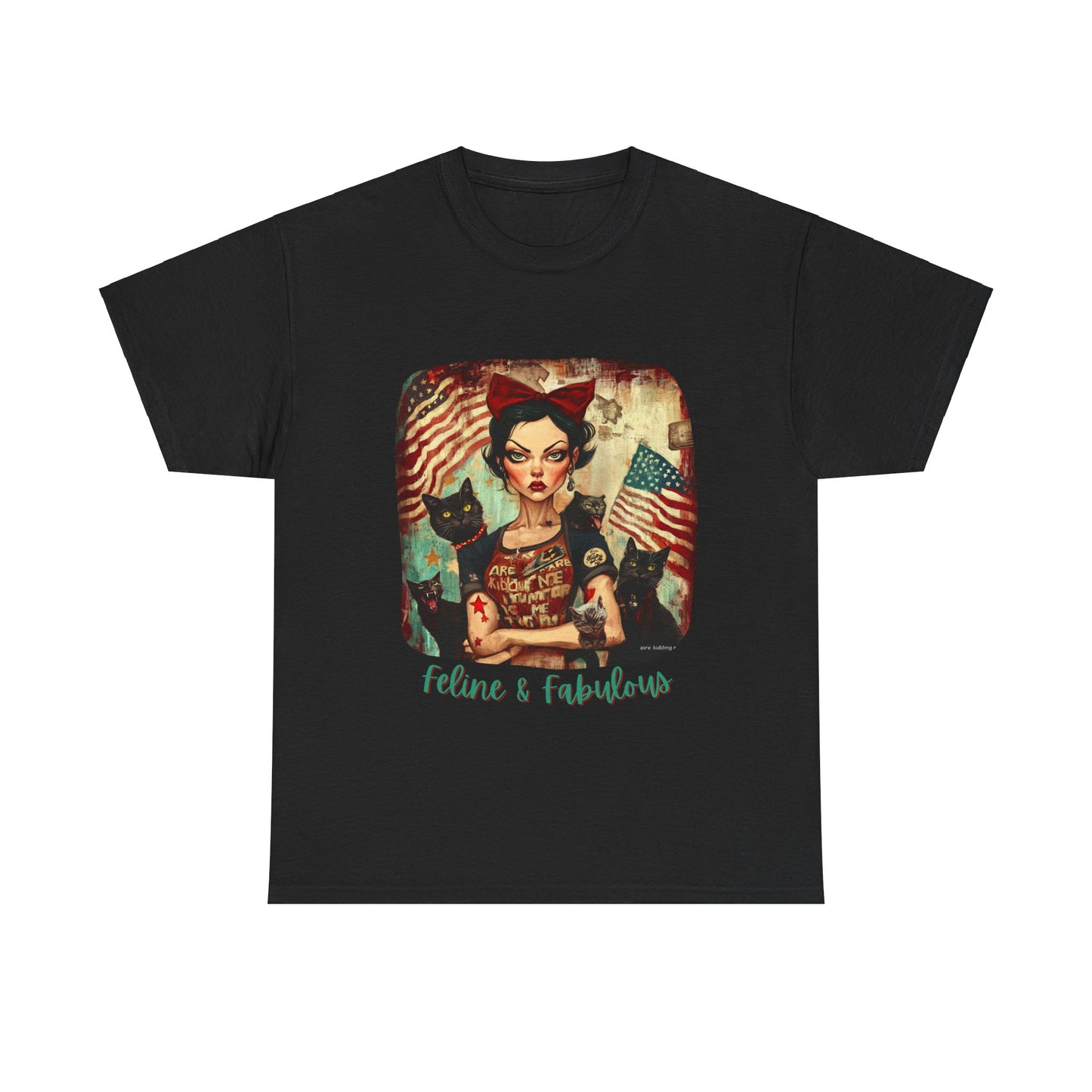Childless Cat Lady Shirt - "Feline & Fabulous" - Say NO to Ignorance - Unisex Heavy Cotton Tee