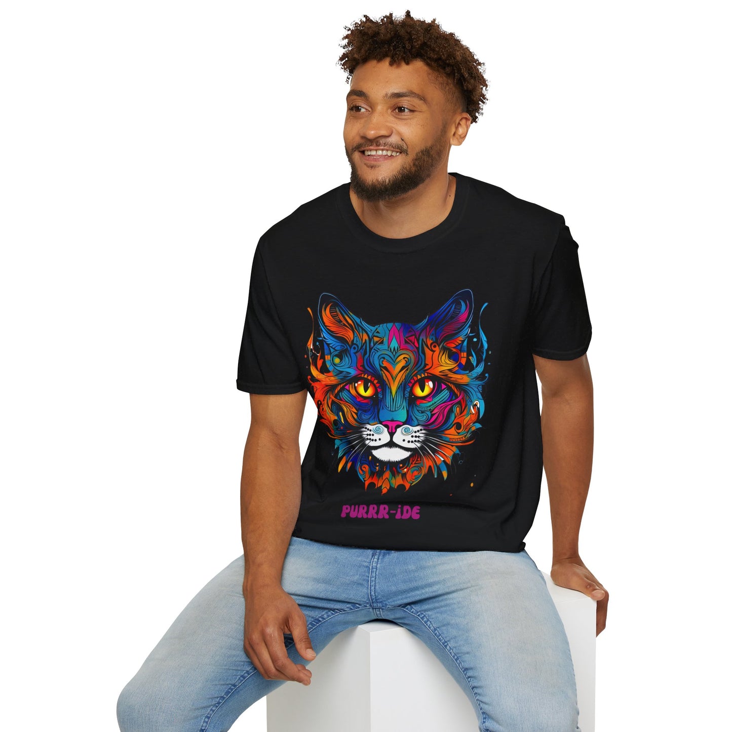Pride - Purride Cat Shirt, Cat Lover's Christmas Gift Unisex Tee Shirt, T-Shirt Cat Lovers Gift Softstyle T-Shirt Tee Teeshirt LGBTQ+ Gift