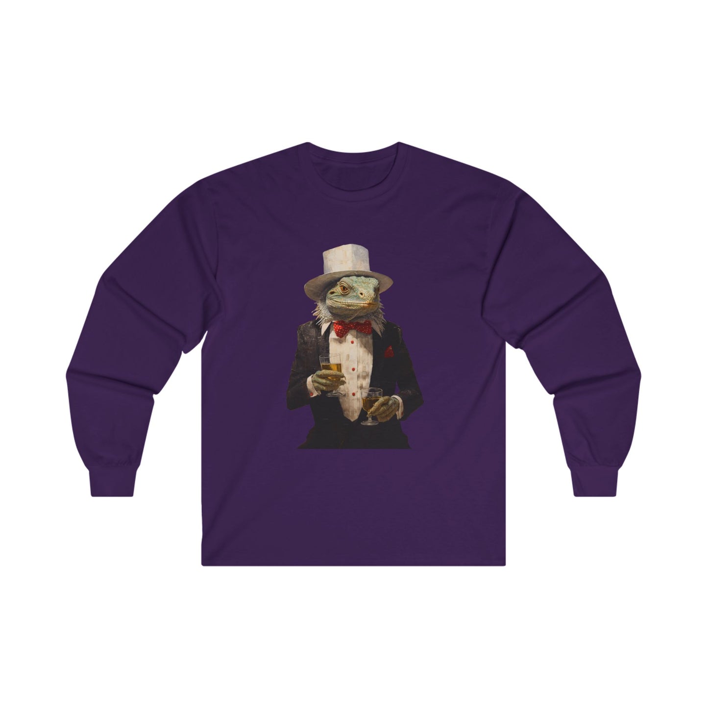 Cocktail Charlie, Drinking, Cocktails Iguana, Reptile Shirt, Drinking Celebration Gift, Bar Gift, Long Sleeve T-shirt Ultra Cotton Long Sleeve Tee T-Shirt