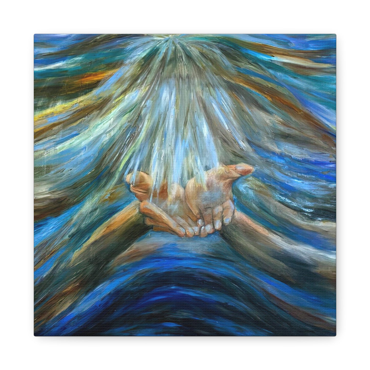 Reiki, Hands of Grace, Hands of Light, Creation, Spiritual, Religious Wall Art, Canvas Gallery Wraps, Wall Print Art Oil Painting,