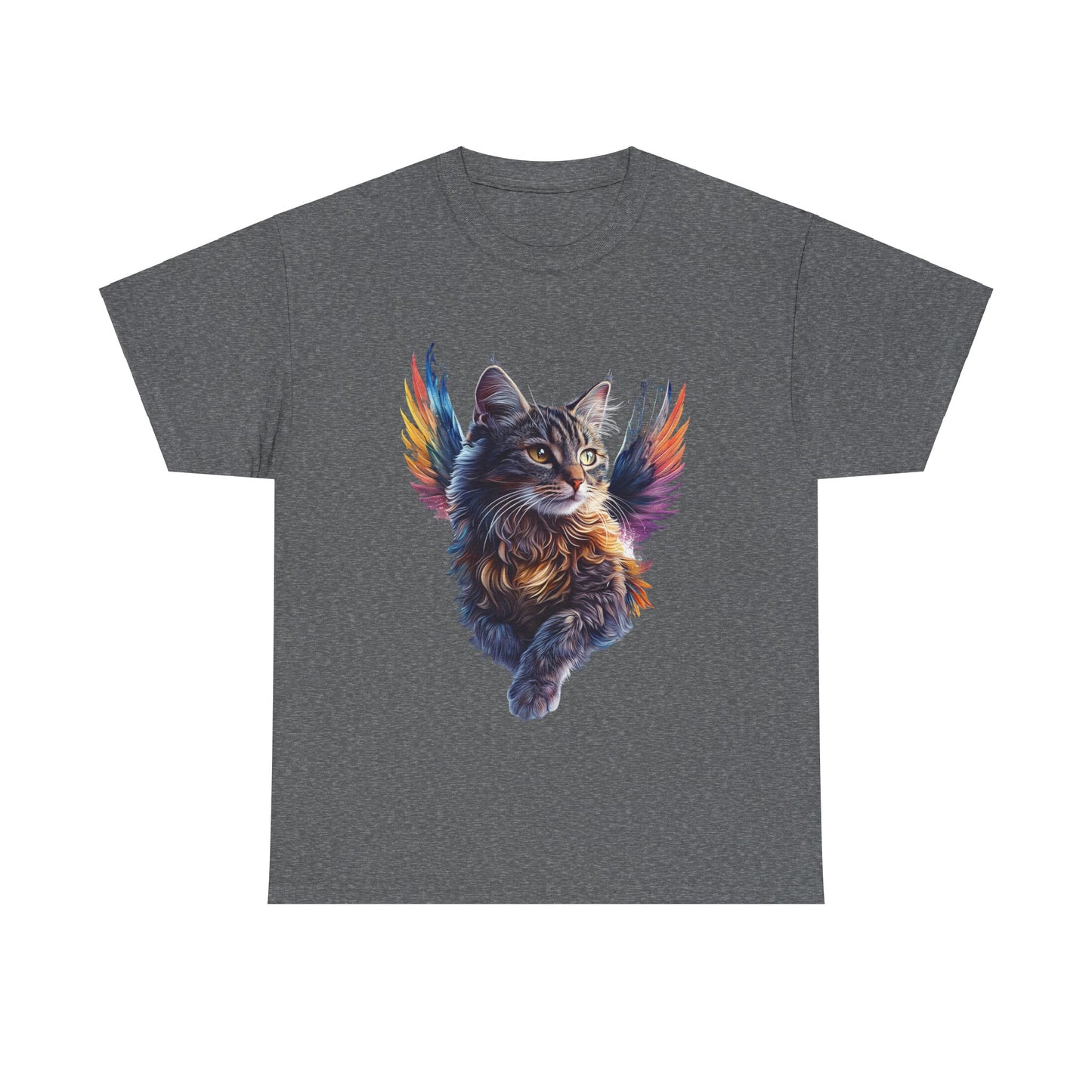 Angel Cat, Cat Memorial Cat with Angel Wings Graphic Tee- Cat Gift Unisex Heavy Cotton Tee T-Shirt
