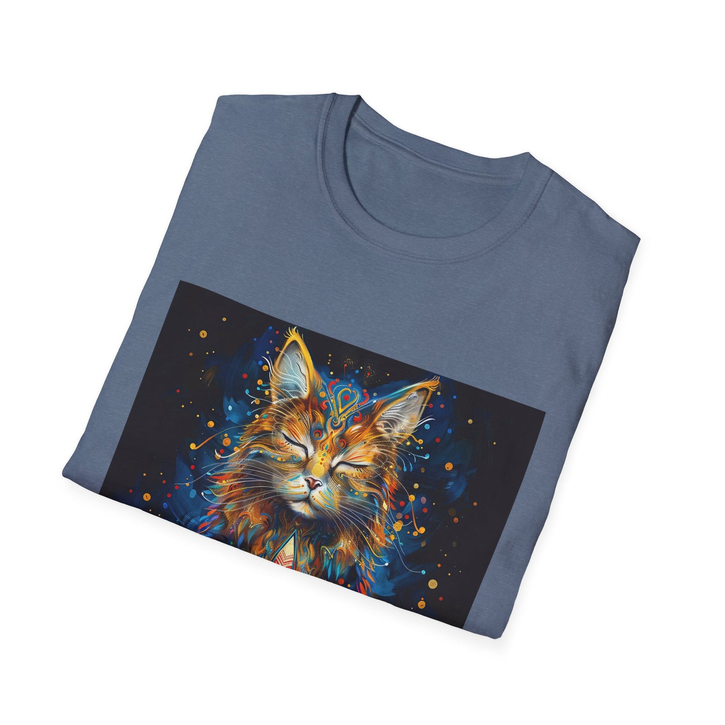 Zen Cat, Chill - Meditating Cat Shirt, Cat Lover's Graphic Tee Graphic Unisex T- Shirt, T-Shirt Cat Lovers Gift Softstyle T-Shirt Tee Teeshirt Stylized Cat