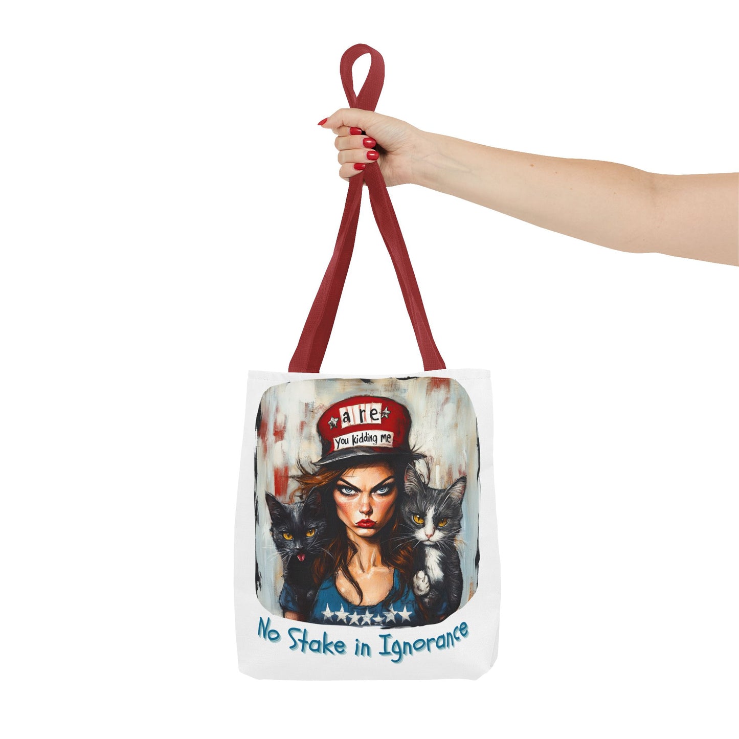 "No Stake In Ignorance" Childless Cat Lady - Childless Cat Lady Tote Bag (AOP)
