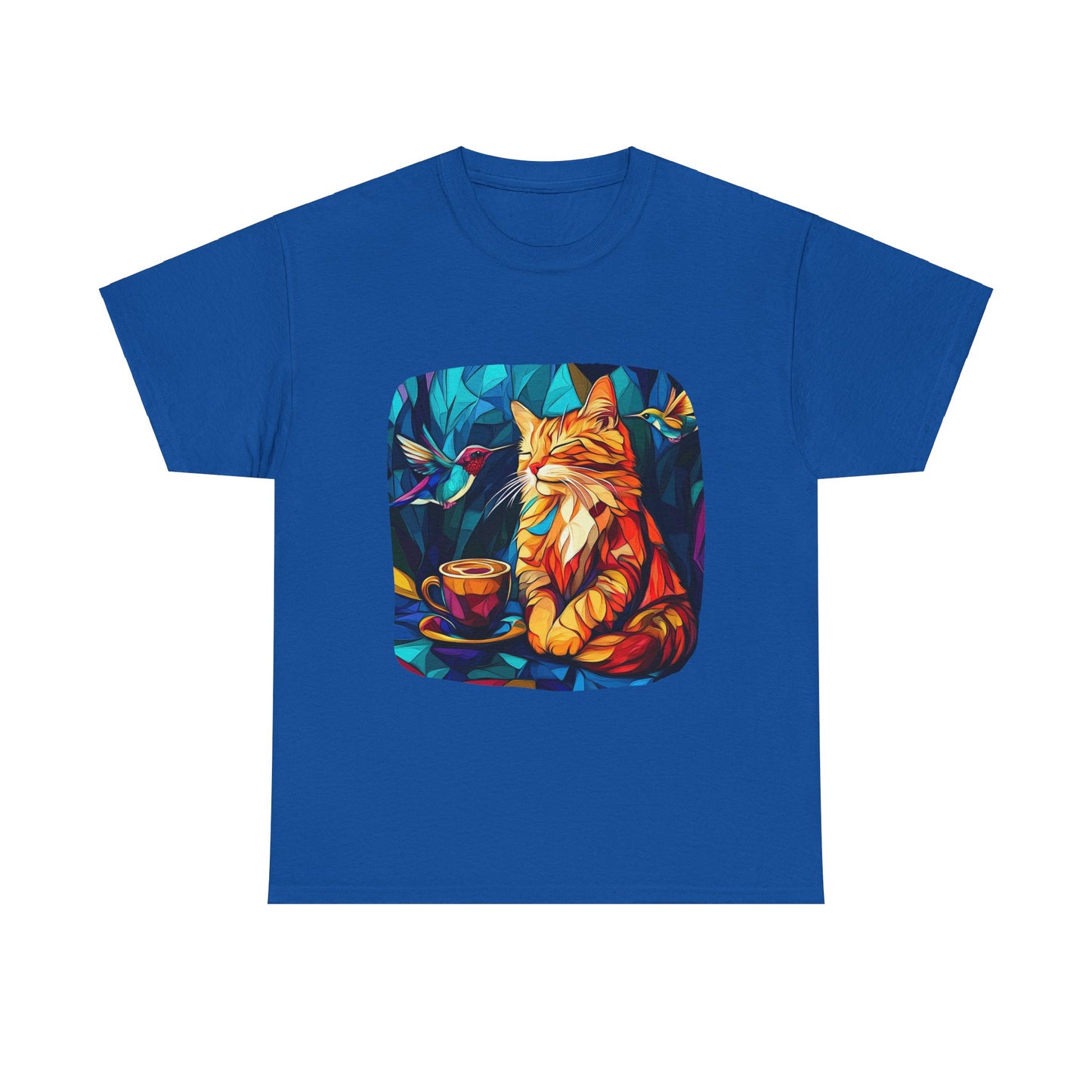 Coffee Cat (V2) - Cats and Coffee , Tea Shirt - T-shirt Coffee Lover - Cat Lover Unisex Heavy Cotton Tee T-Shirt