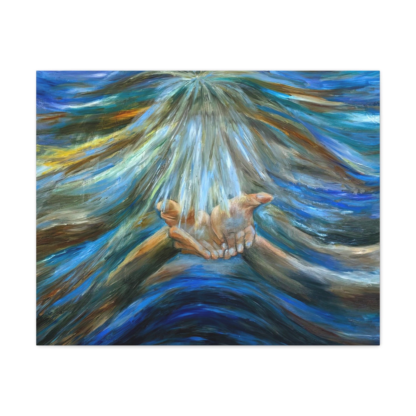 Reiki, Hands of Grace, Hands of Light, Creation, Spiritual, Religious Wall Art, Canvas Gallery Wraps, Wall Print Art Oil Painting,