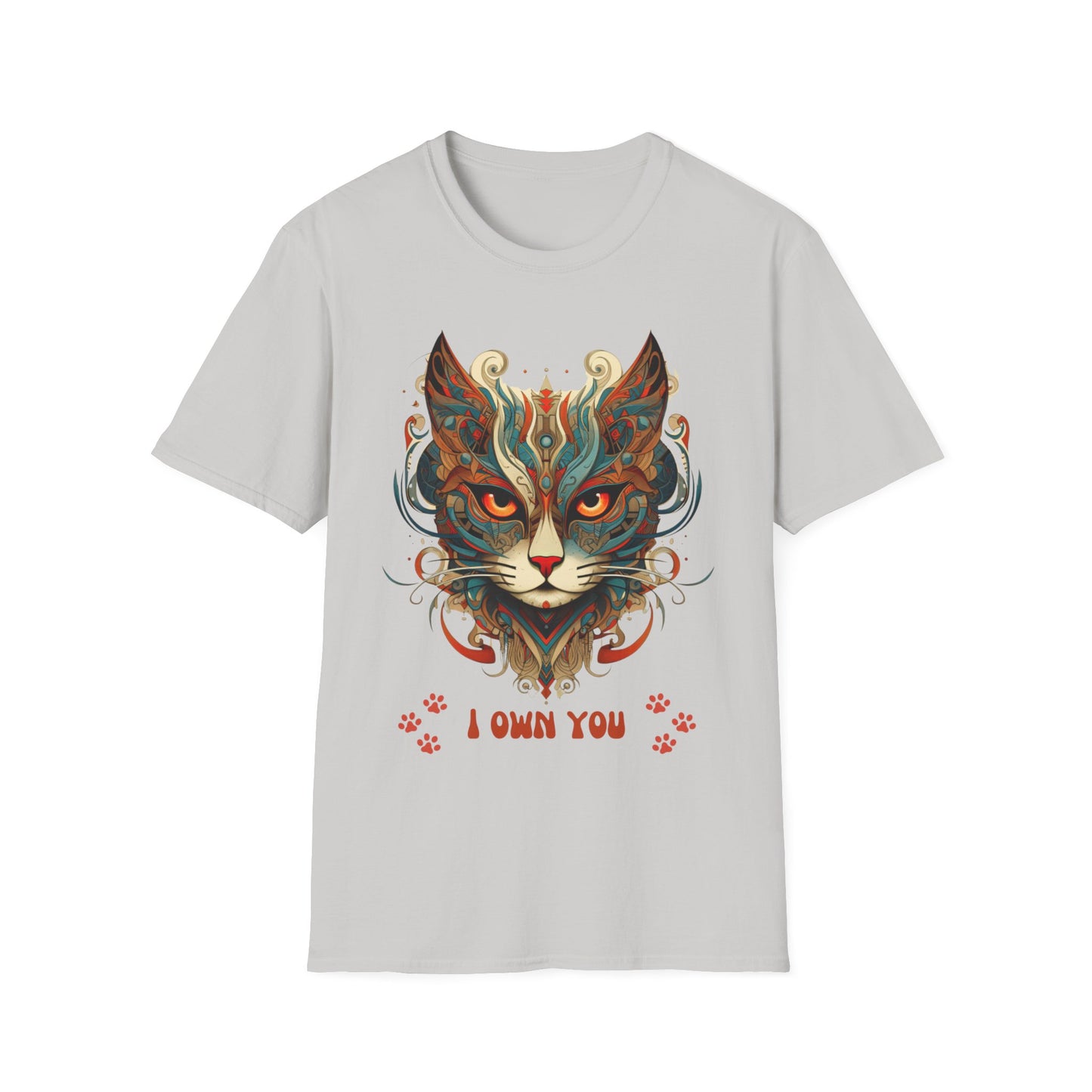 I Own You Cat Paws, Cat Lover's Gift Unisex Tee Shirt, T-Shirt Cat Lovers Gift Softstyle T-Shirt Tee Teeshirt Stylized Exotic Cat
