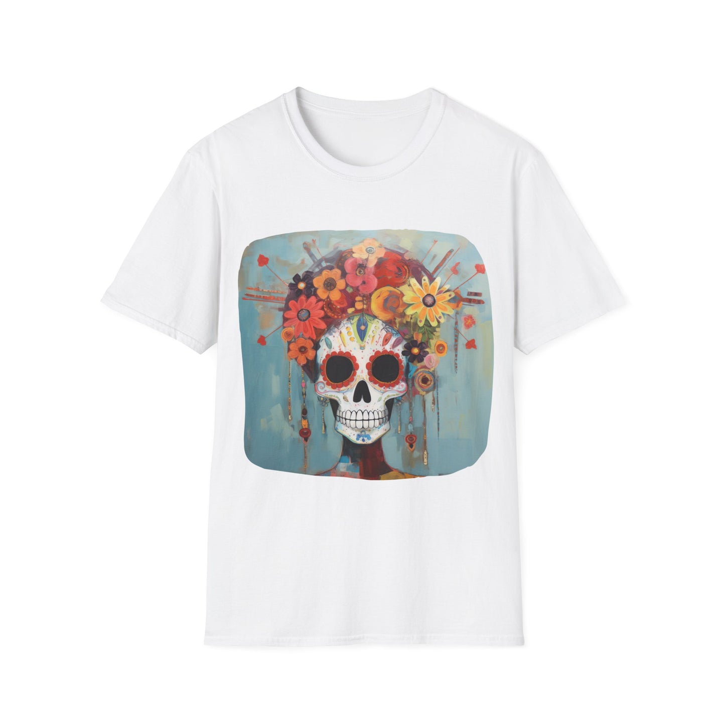 Mictecacihuatl Dia De Los Muertos Candy Skull Shirt, Teeshirt, Unisex Softstyle T-Shirt Mens Womans