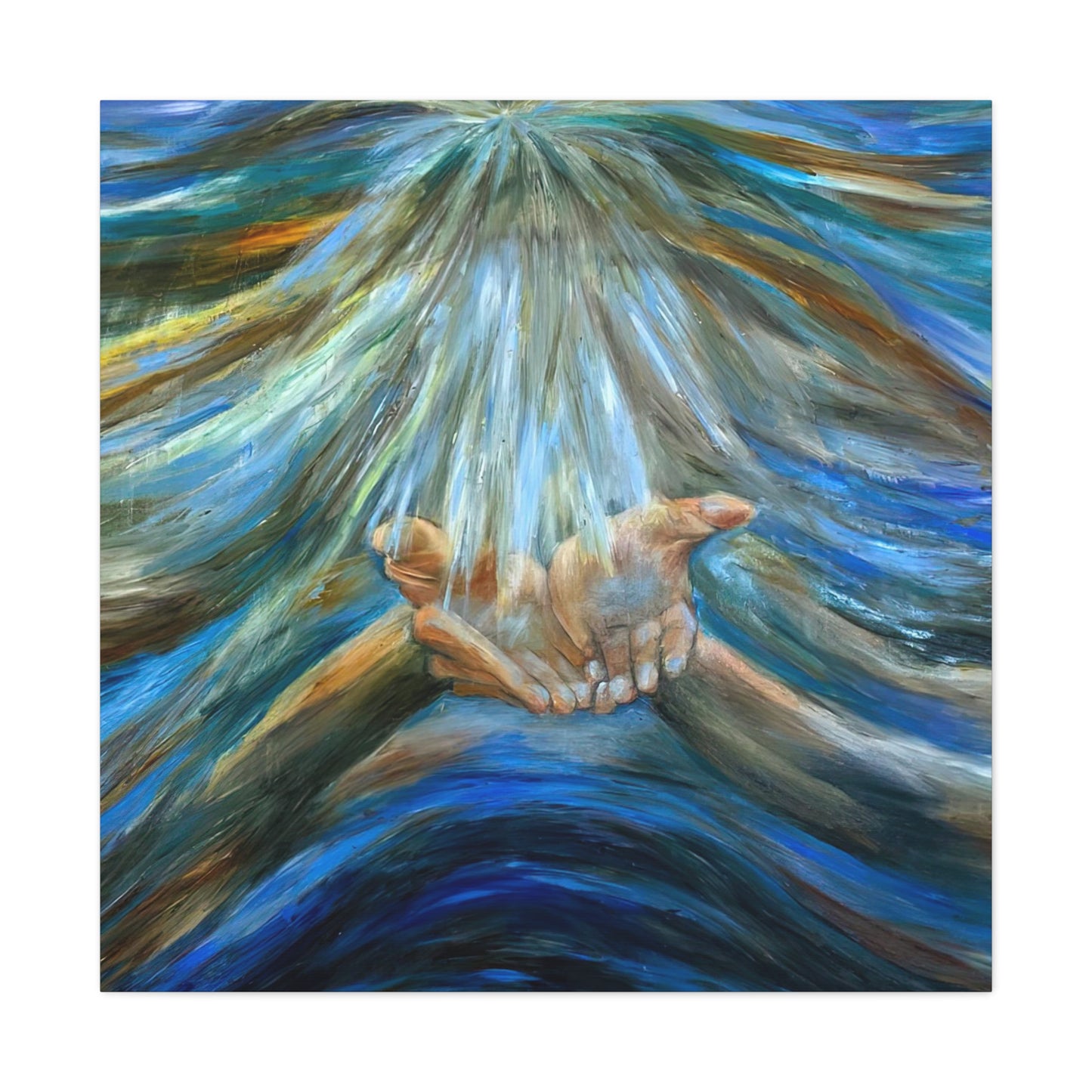 Reiki, Hands of Grace, Hands of Light, Creation, Spiritual, Religious Wall Art, Canvas Gallery Wraps, Wall Print Art Oil Painting,