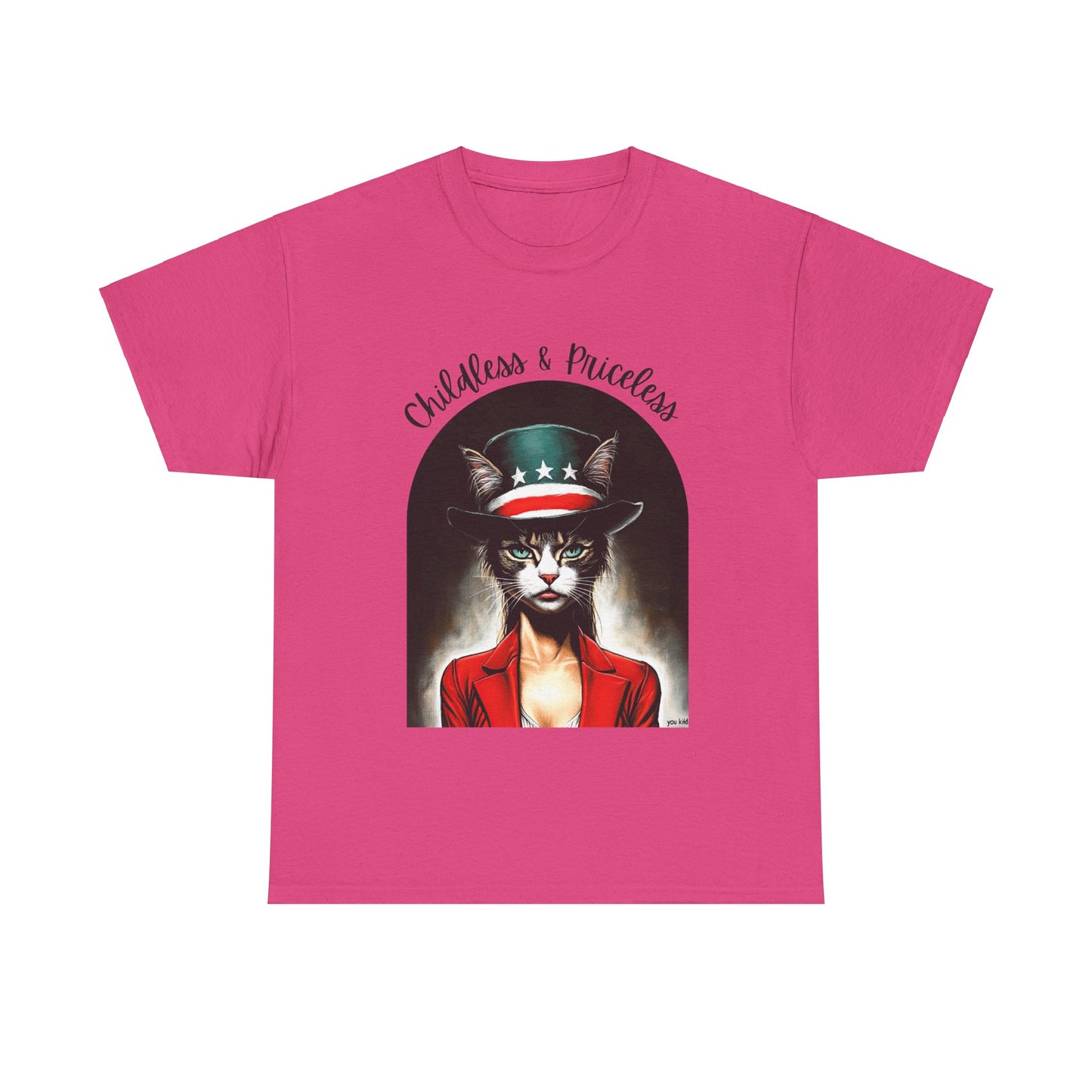 Childless Cat Lady Shirt - "Childless and Priceless" -Unisex Heavy Cotton Tee