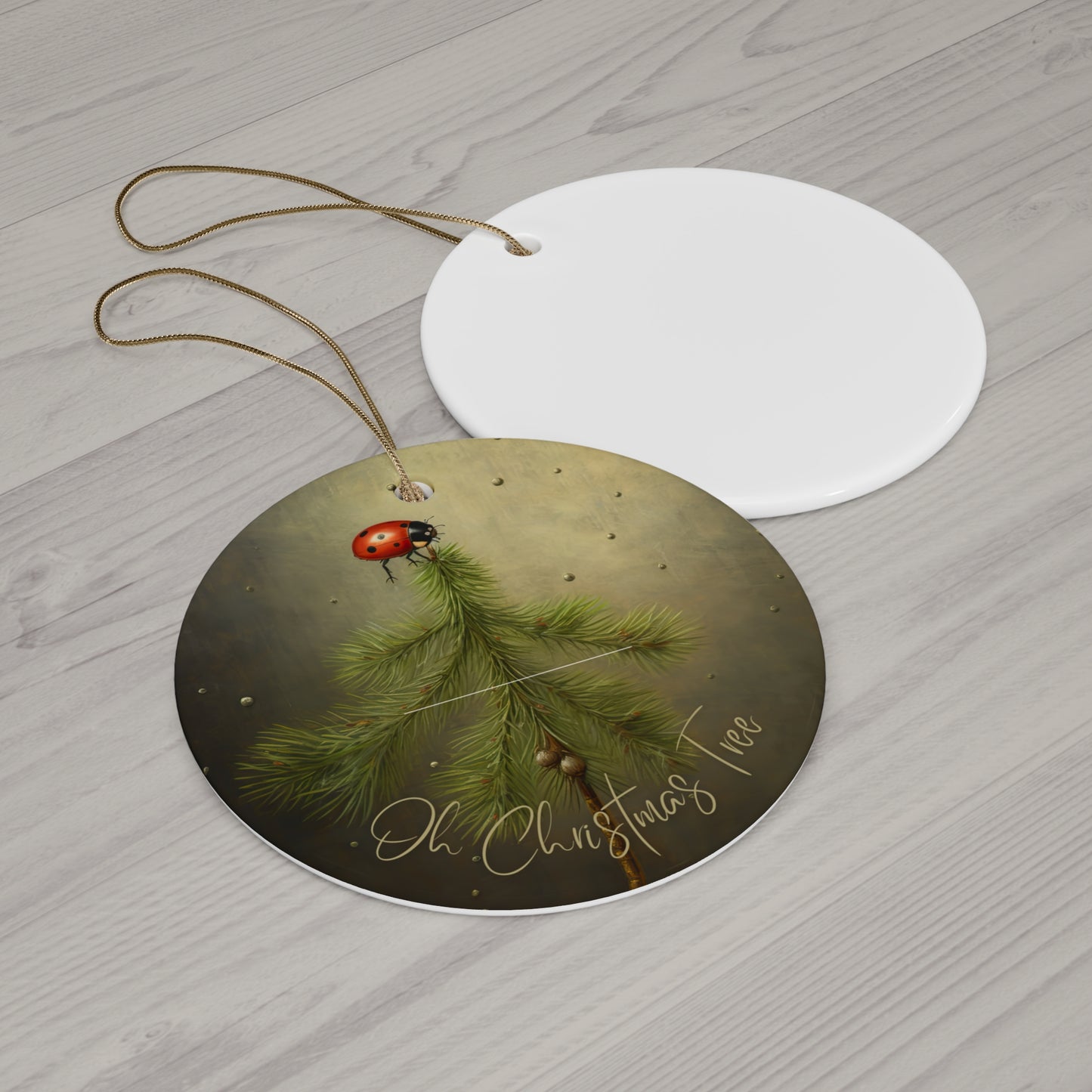 Adorable Lady Bug Christmas Tree Ornament, Lady Bugs Gift Ceramic Lady Bug Ornament Brings Good Luck Charm
