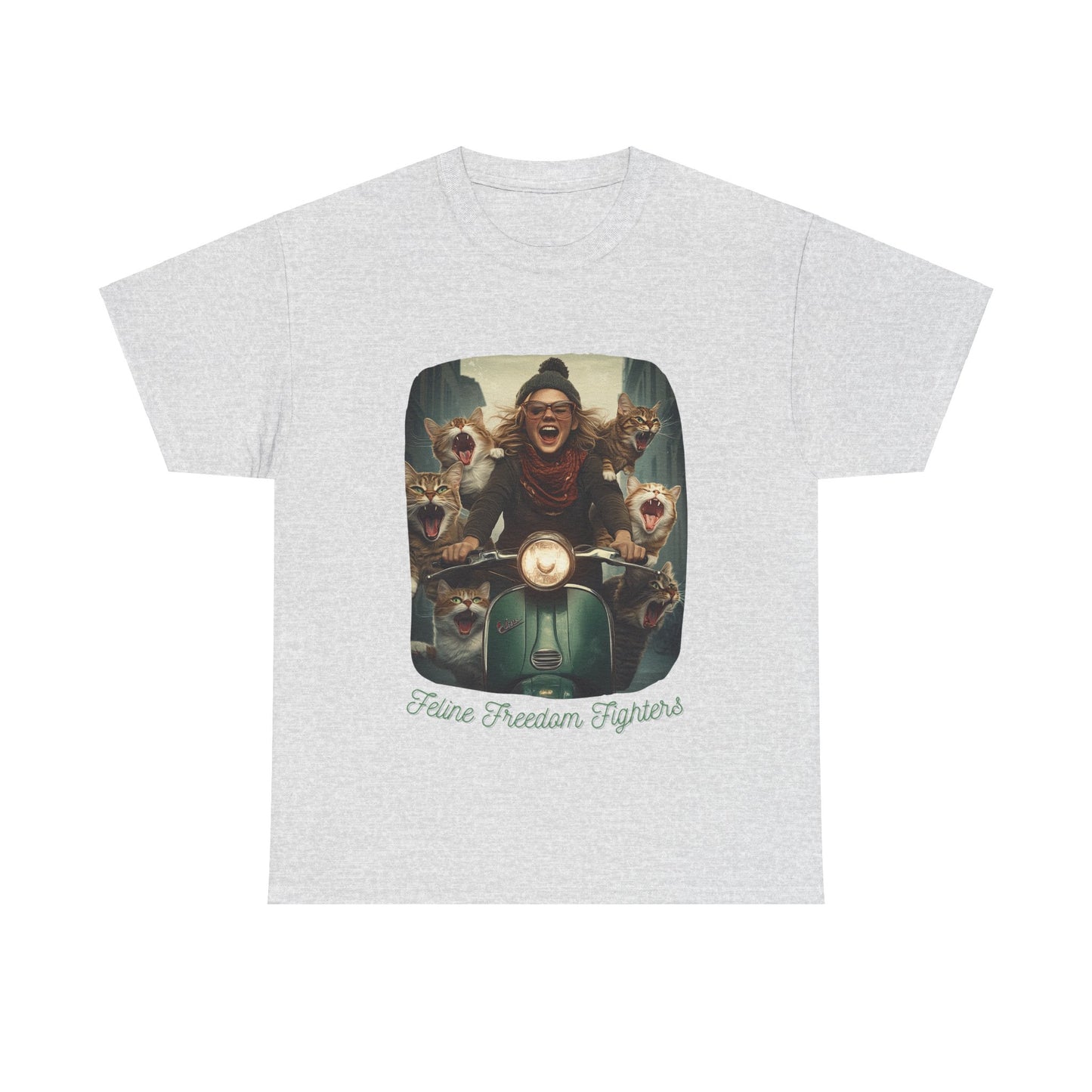 Childless Cat Lady Shirt - "Feline Freedom Fighters" - Say NO to Ignorance-Unisex Heavy Cotton Tee