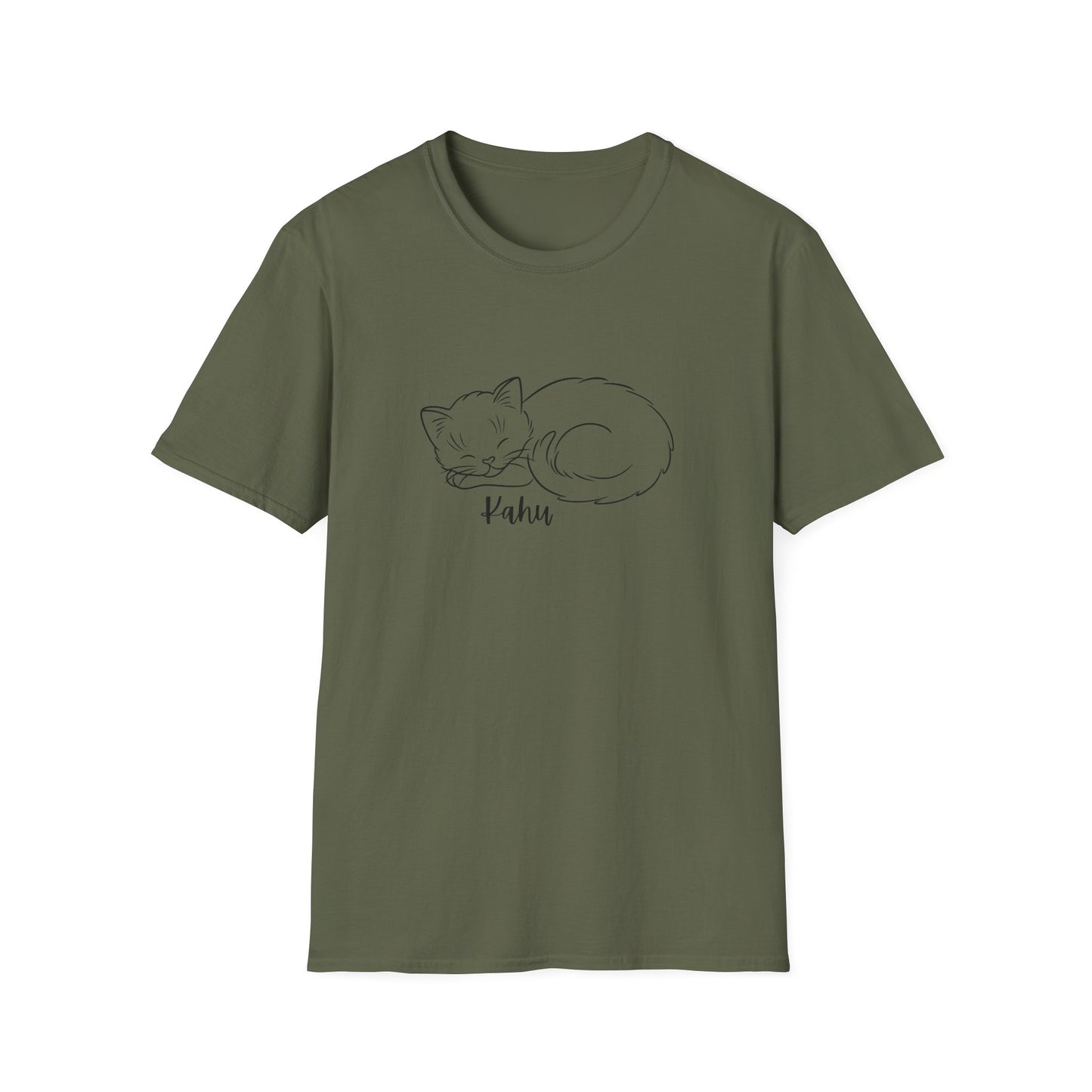 Minimalist KAHU Cat Shirt, Outline Cat Kahu Lover's Graphic Tee Graphic Unisex T- Shirt, T-Shirt Cat Lovers Gift Softstyle T-Shirt Tee Teeshirt