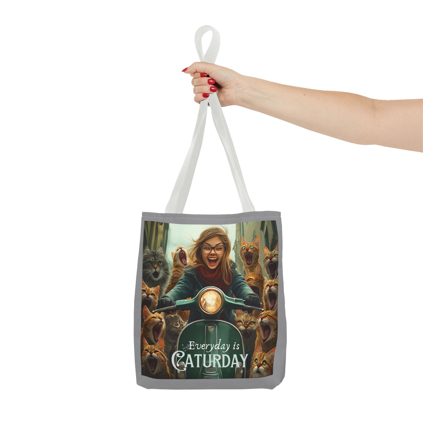 "Every Day is Caturday" Childless Cat Lady Tote Bag - Childless Cat Lady Tote Bag (AOP)