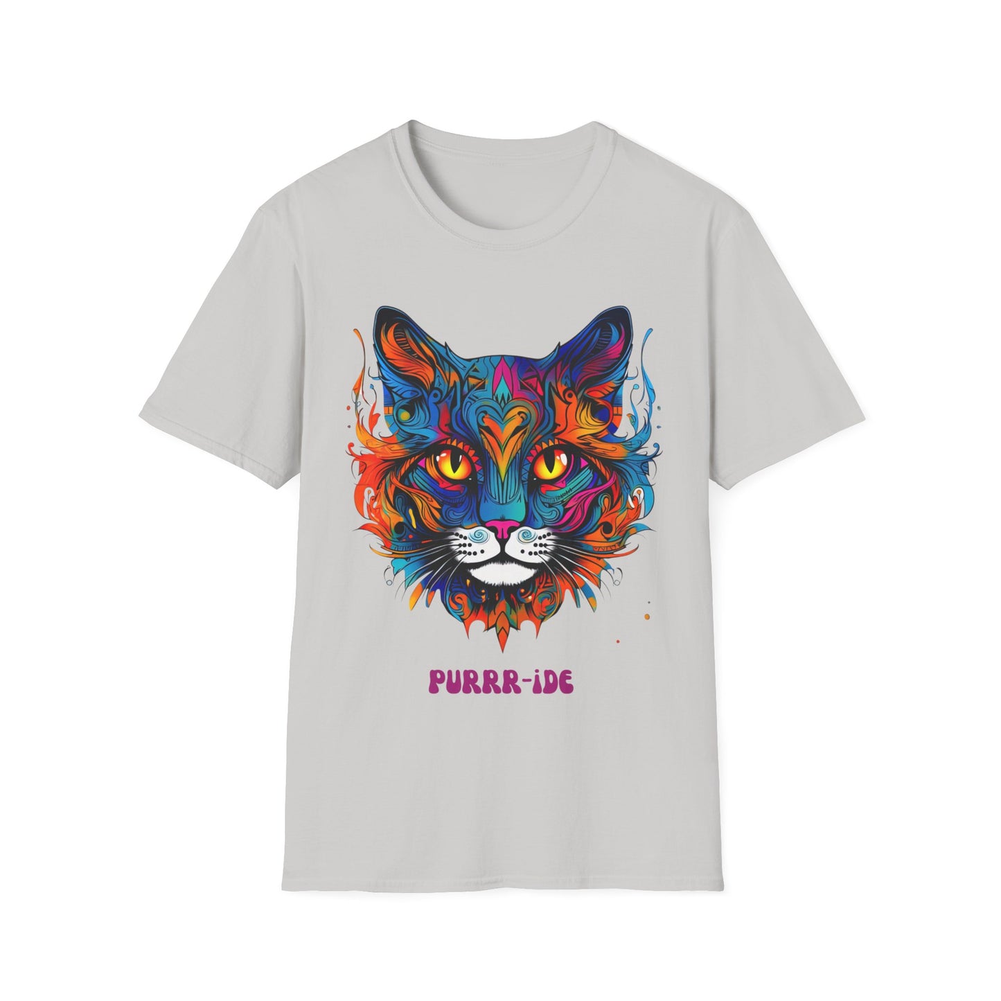 Pride - Purride Cat Shirt, Cat Lover's Christmas Gift Unisex Tee Shirt, T-Shirt Cat Lovers Gift Softstyle T-Shirt Tee Teeshirt LGBTQ+ Gift