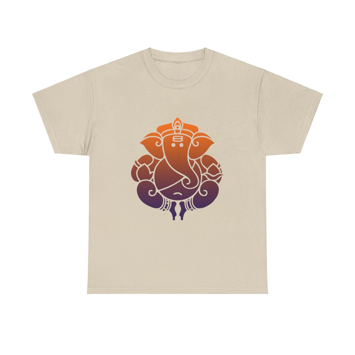 Ganesha Shirt, Remover of Obstacles. Orange-Purple Ganesha Shirt - Graphic Tee - Yoga, Zen, Hindu Gifts Unisex Heavy Cotton Tee T-Shirt
