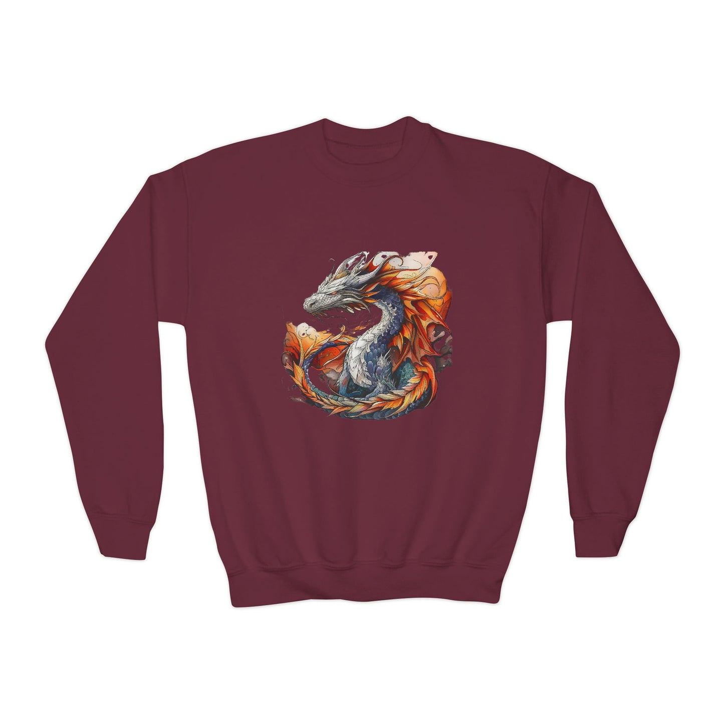 Fire Dragon Kids Sweatshirt - Kids Boys Youth Crewneck Sweatshirt -Dragon Lover Gift