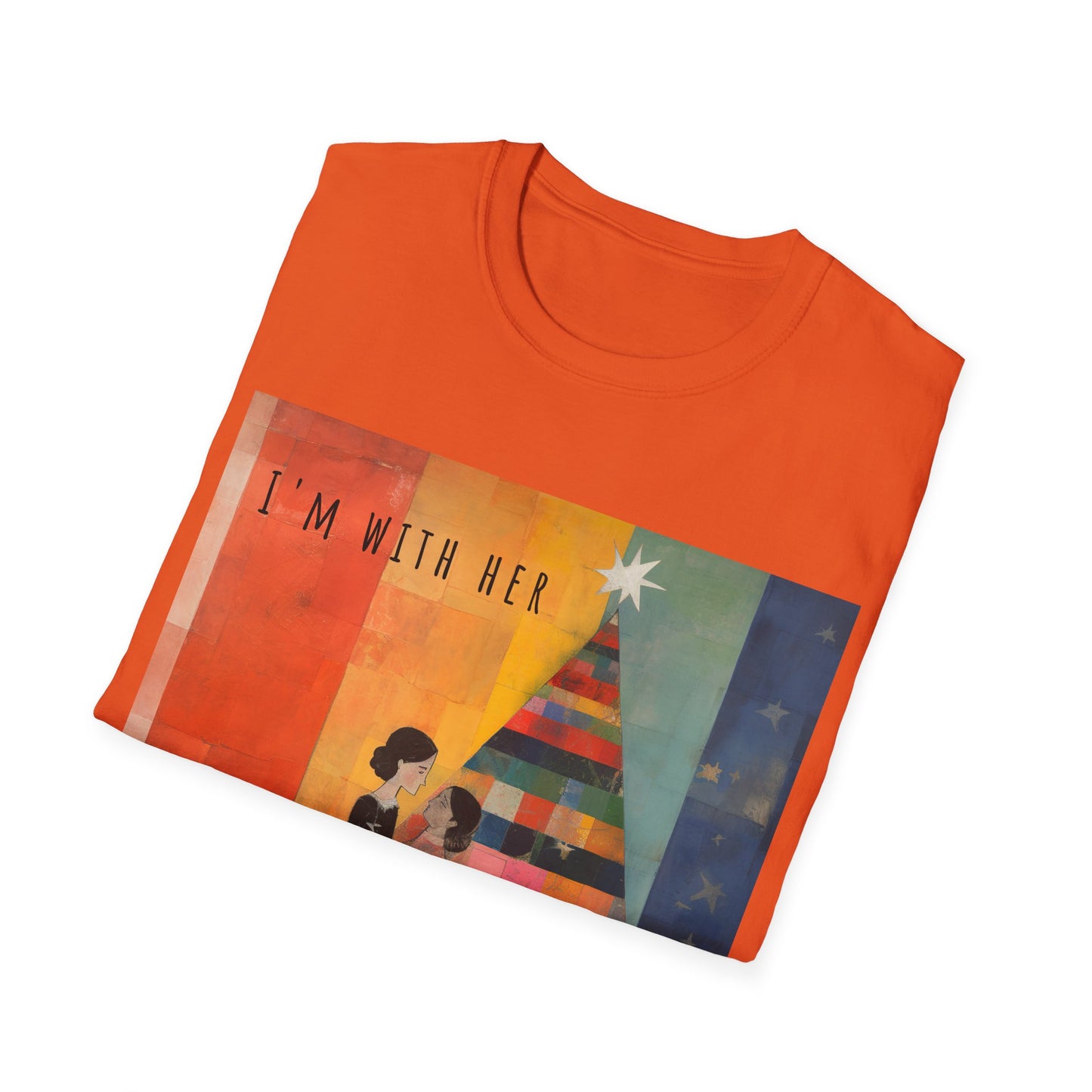 Pride Xmas - "I'm With Her" - Lesbian LGBTQ Christmas Pride Shirt Unisex Softstyle Teeshirt, T-Shirt, Gay Pride Gift, Many Colors