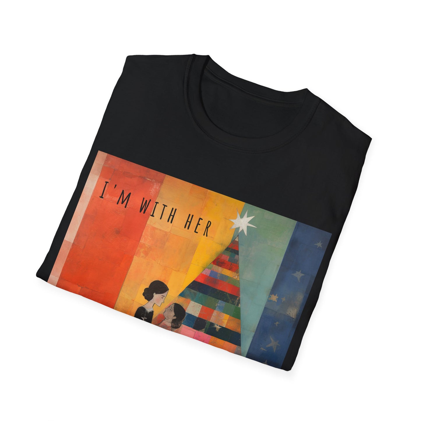 Pride Xmas - "I'm With Her" - Lesbian LGBTQ Christmas Pride Shirt Unisex Softstyle Teeshirt, T-Shirt, Gay Pride Gift, Many Colors