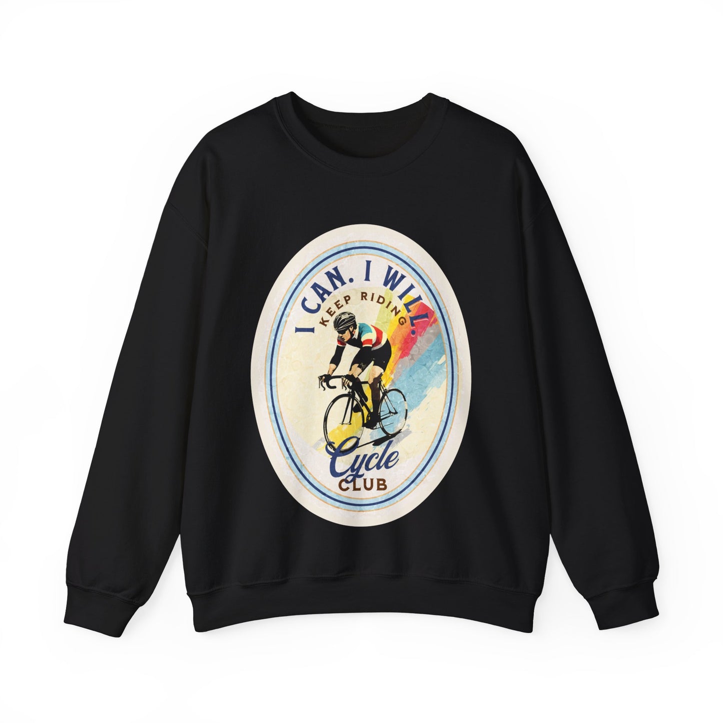 Cycle Club. I Can I Will Bicycle Gift Cycling Lovers Gift - Inspirational Unisex Long Sleeve Jersey Cotton Shirt Mens Women's Sweatshirt Sweat Shirt