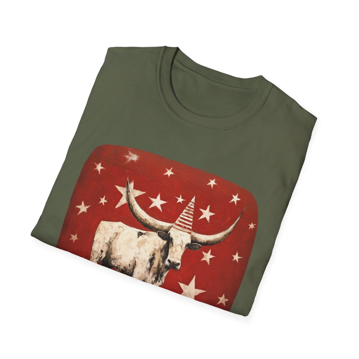 "Y'all Have a Merry Christmas" Southern Christmas Greeting, Longhorn Cattle Rodeo Shirt, Longhorn Cattle Texas Oklahoma Gift Unisex Tee Shirt, T-Shirt Graphic Tee T-Shirt
