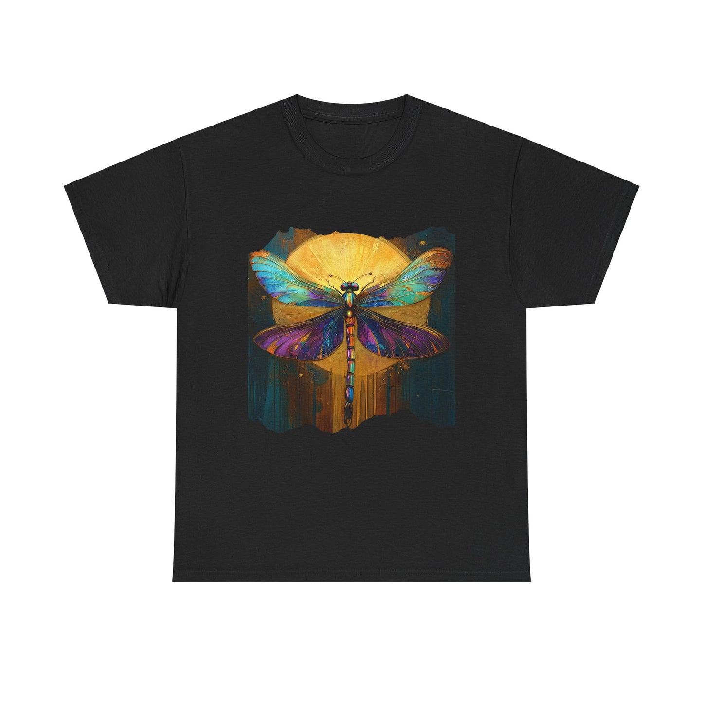 Gilded Dragonfly, (V2) Dragonfly Lover - Dragonfly Gift Unisex Heavy Cotton Tee T-Shirt