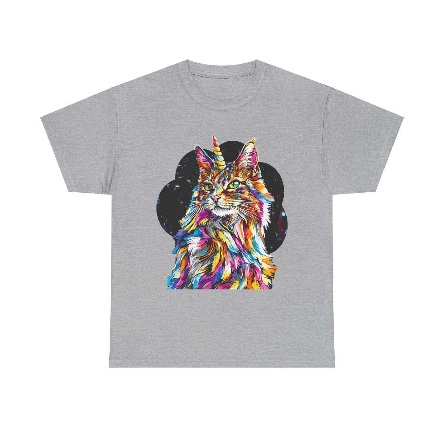Sweet & Sassy Unicorn Cat Graphic Tee - Cat Unicorn Mythical Creature Gift Unisex Heavy Cotton Tee T-Shirt