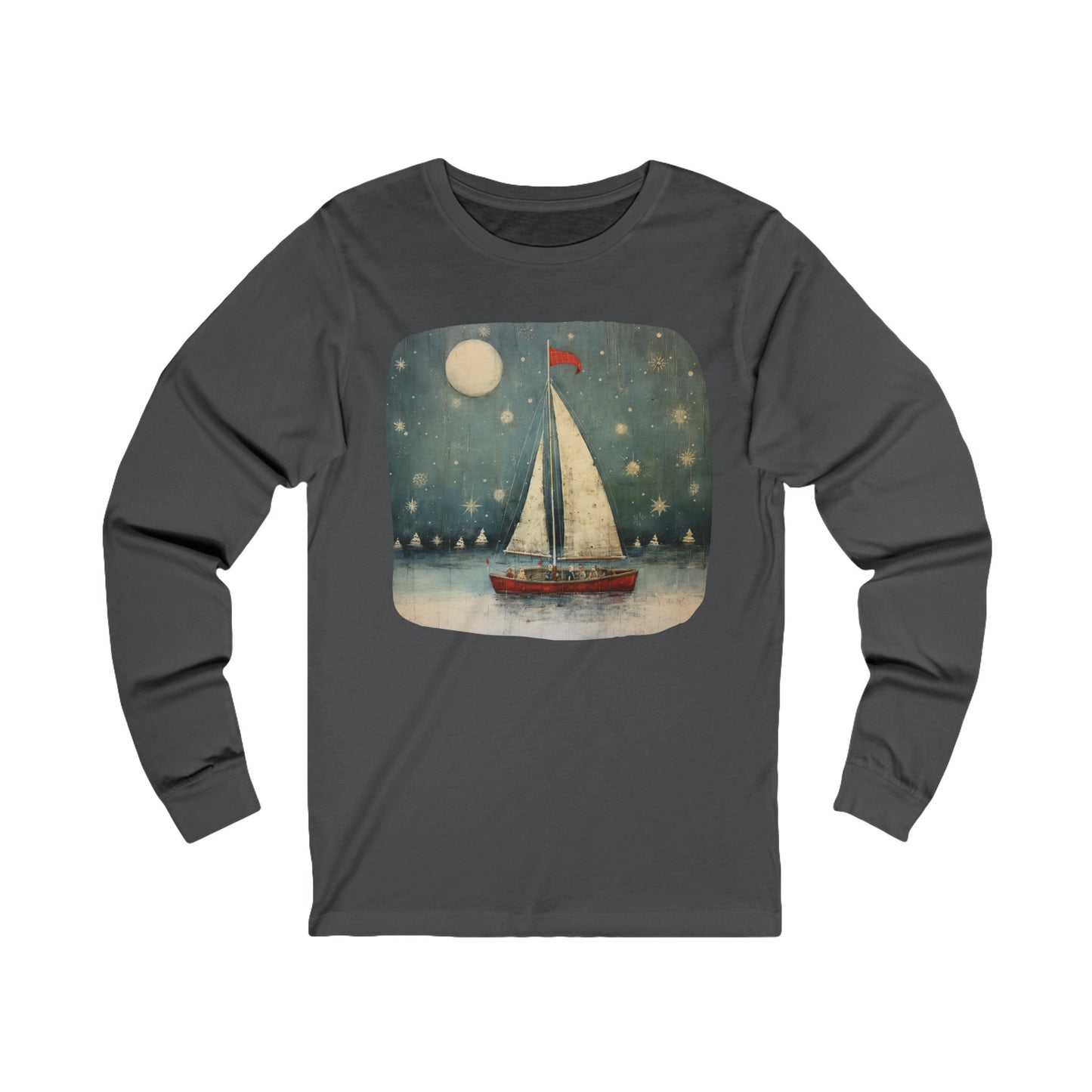 Nautical Sailing NIght Sailing Long Sleeve Shirt Sailor Gift Unisex Jersey Long Sleeve Tee Shirt, T-Shirt, Boat, Florida Holiday