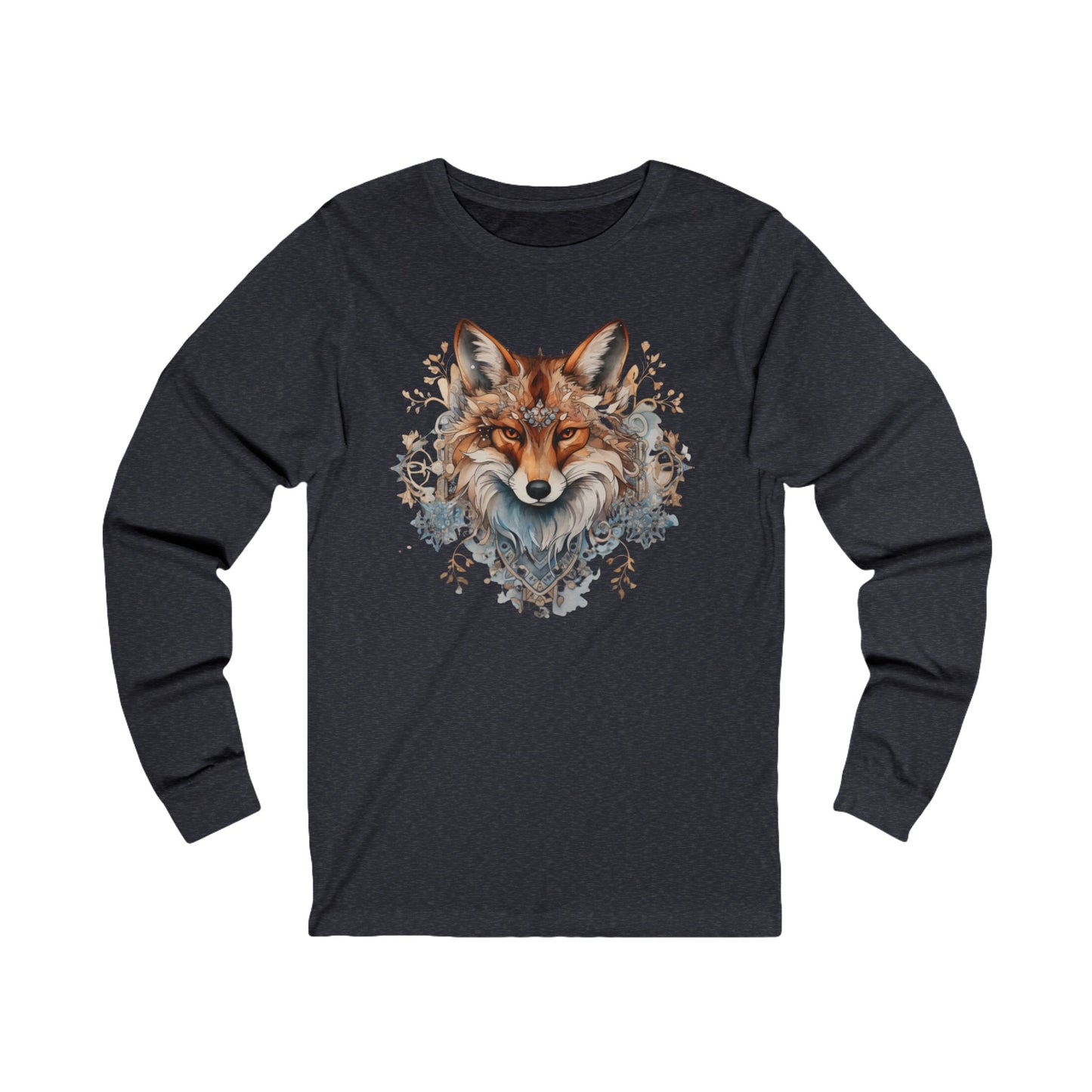 Red Fox Winter Fox, Long Sleeve Holiday Shirt Fox Christmas Gift Unisex Jersey Long Sleeve Tee Shirt, T-Shirt,