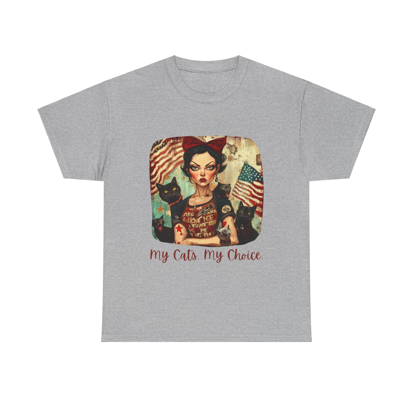 Childless Cat Lady Shirt - "My Cats My Choice" - Say NO to Ignorance- Unisex Heavy Cotton Tee