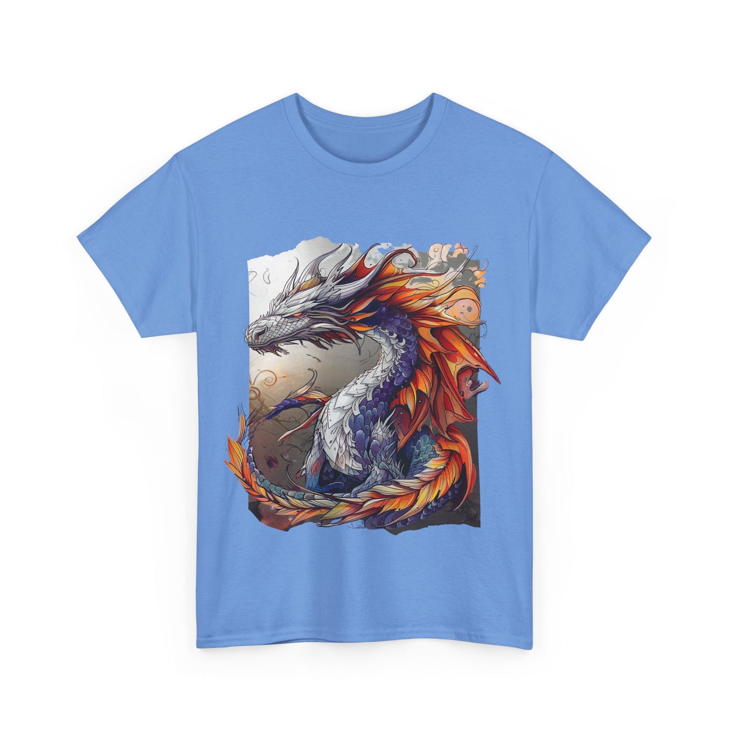 Purple Ancestor Dragon Graphic Tee - Dragon T-shirt - Dragon Lovers Unisex Heavy Cotton Tee T-Shirt